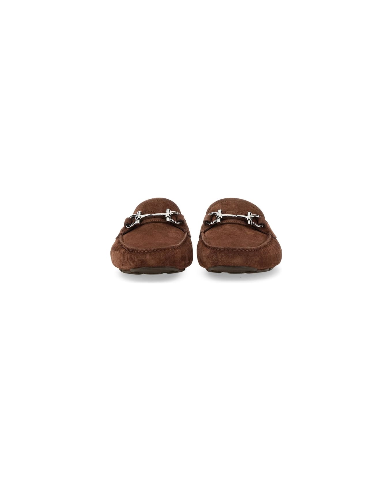 Ferragamo Moccasin Ornament Gancini - BROWN