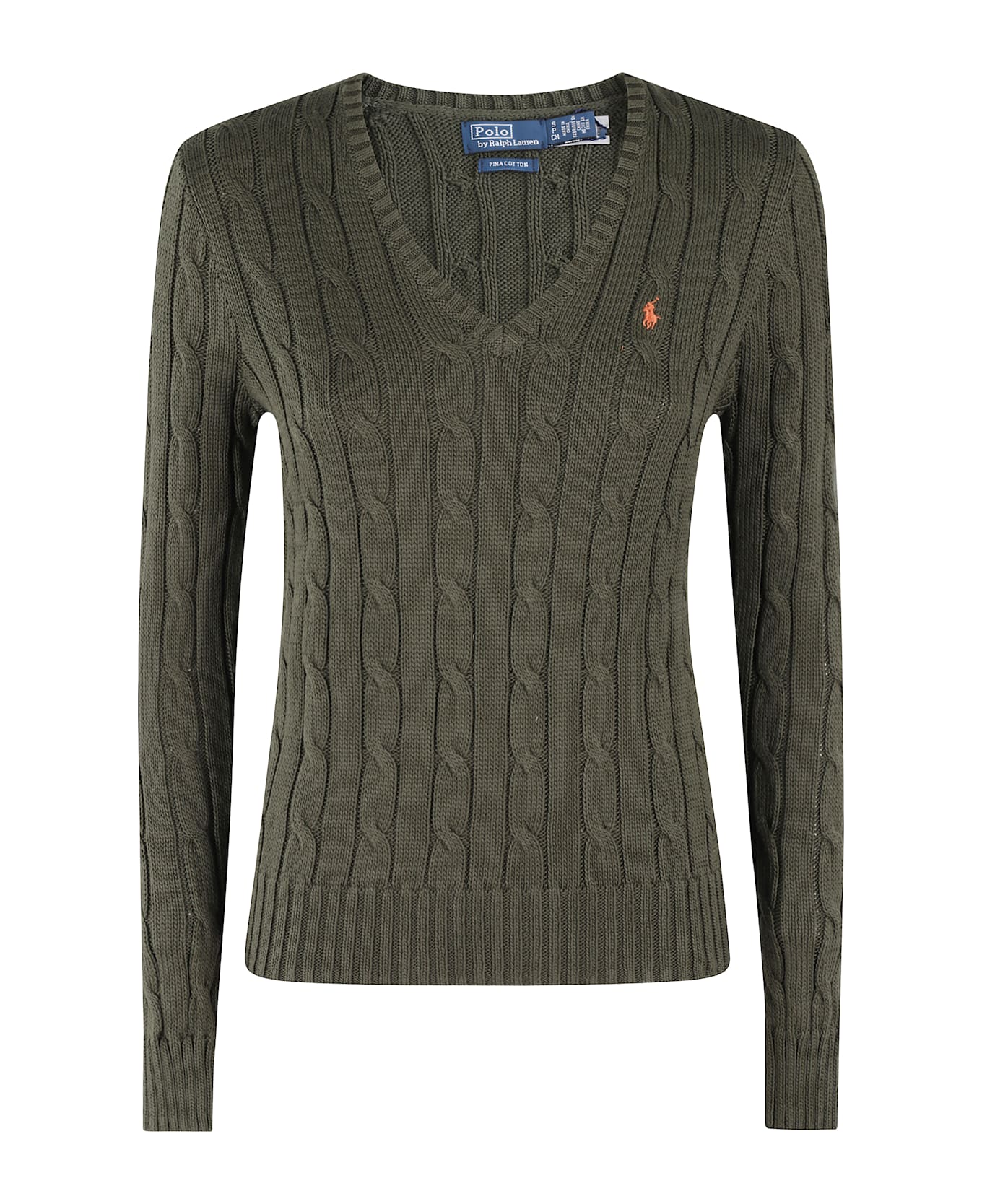 Polo Ralph Lauren Kimberly V-neck Cable-knit Jumper - Olive