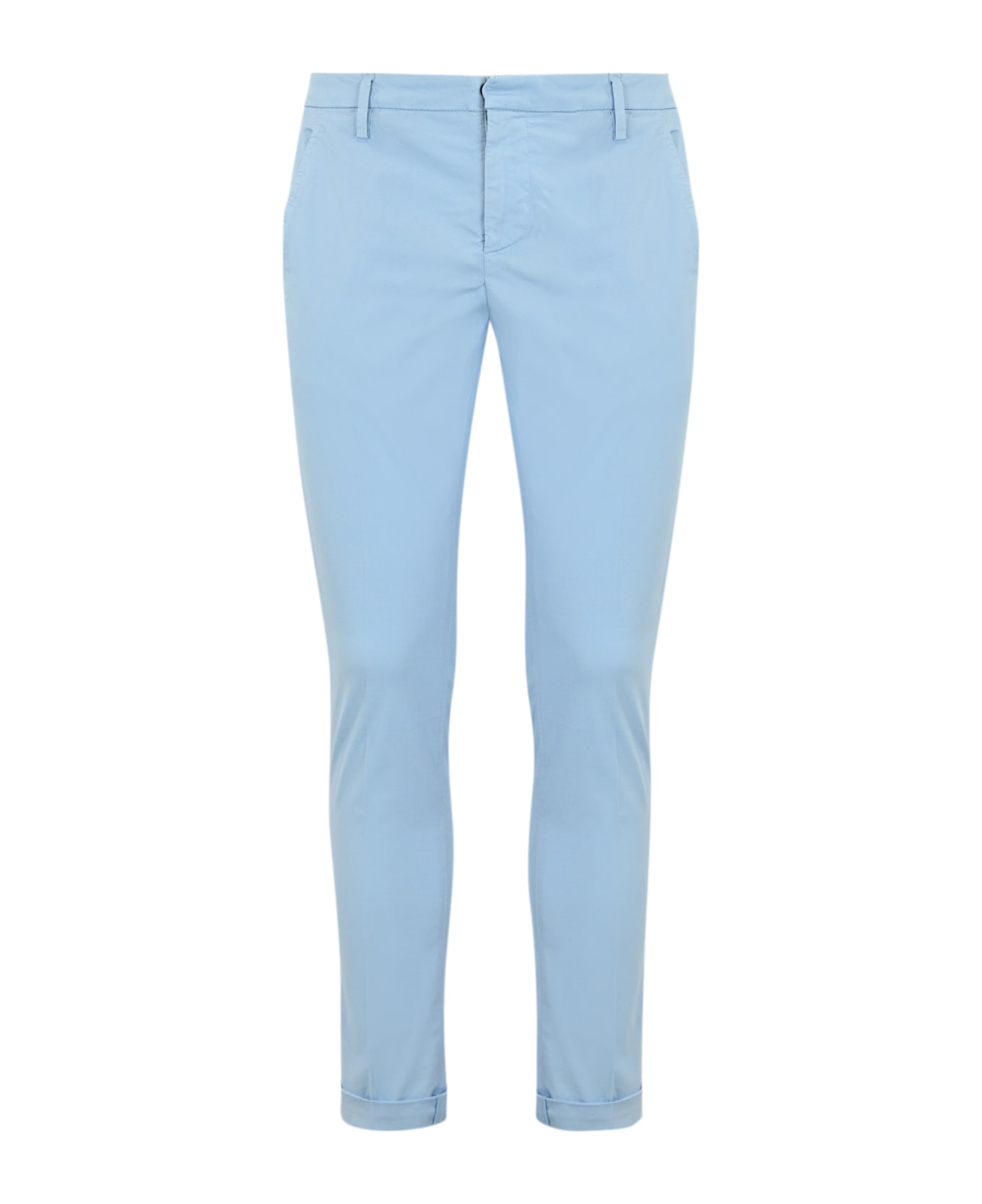 Dondup Gaubert Trousers In Light Blue Poplin - Azzurro ボトムス