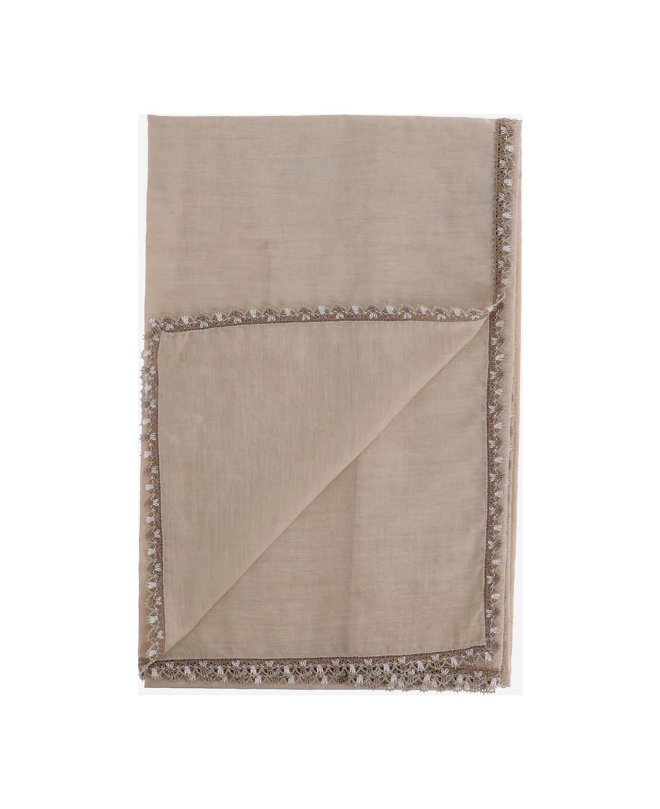 Faliero Sarti Cotton Blend Scarf - Beige