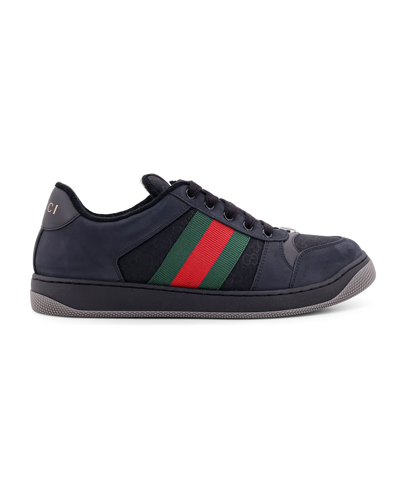Gucci Black Leather Sneakers - Black