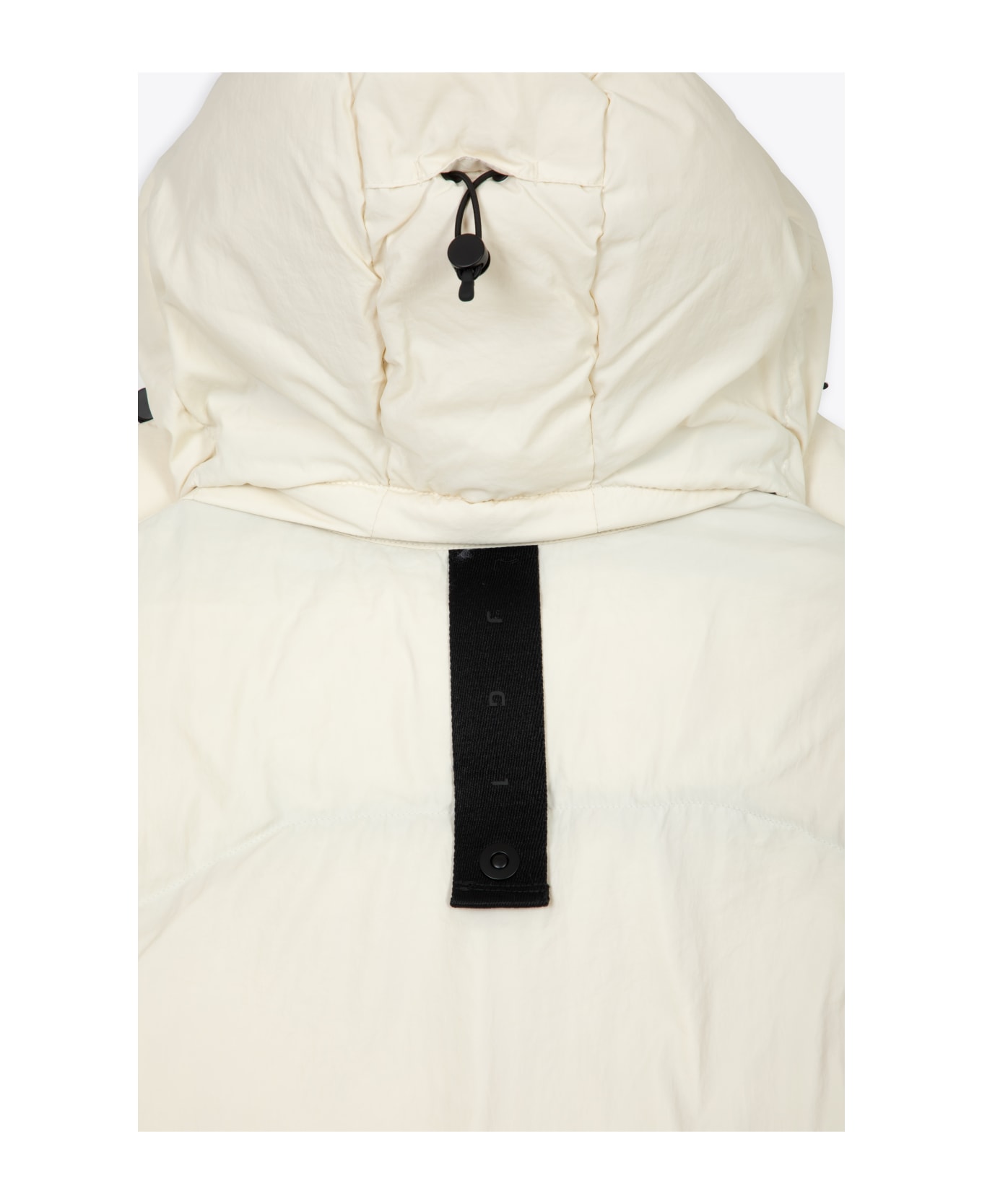 JG1 Perla Off white nylon hooded puffer jacket - Perla