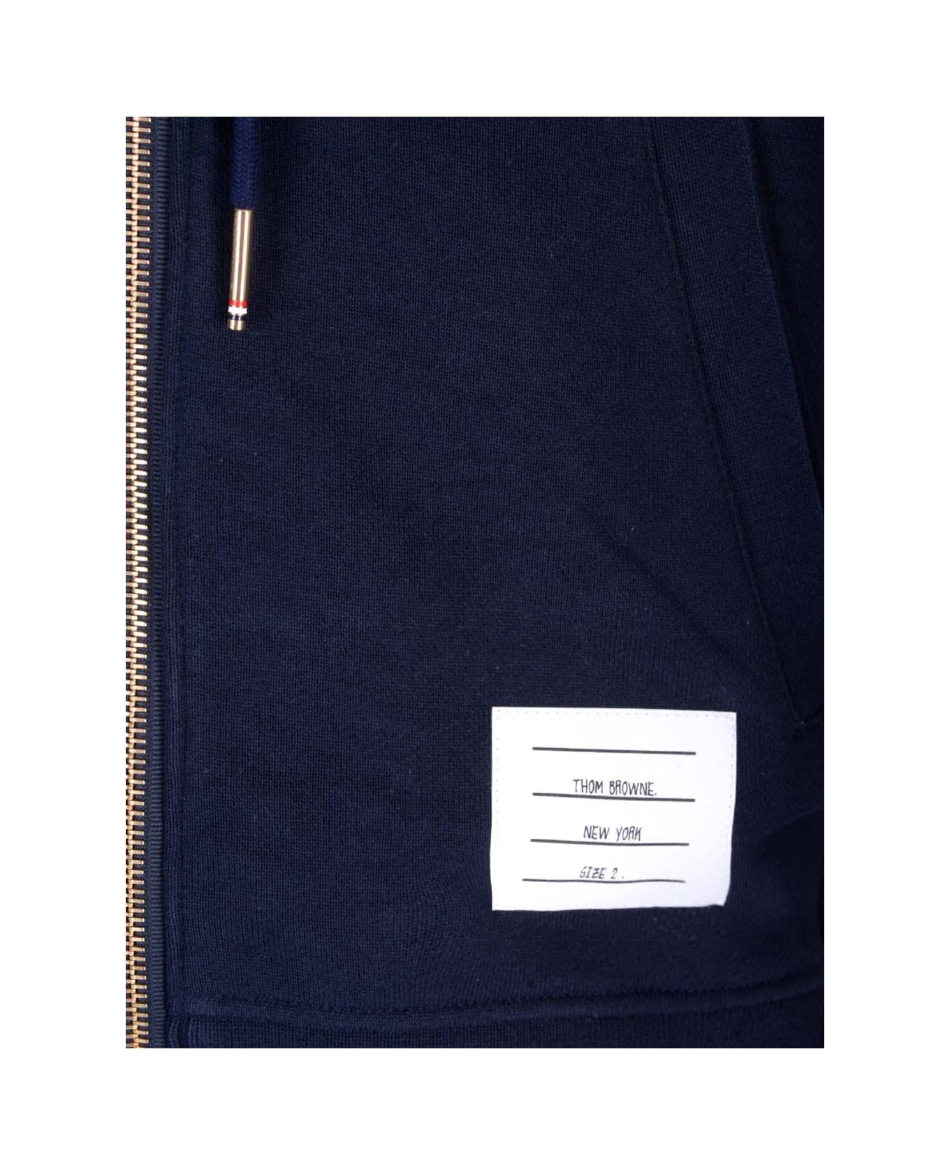 Thom Browne Blue 
4-bar
 Full-zip Hoodie - navy