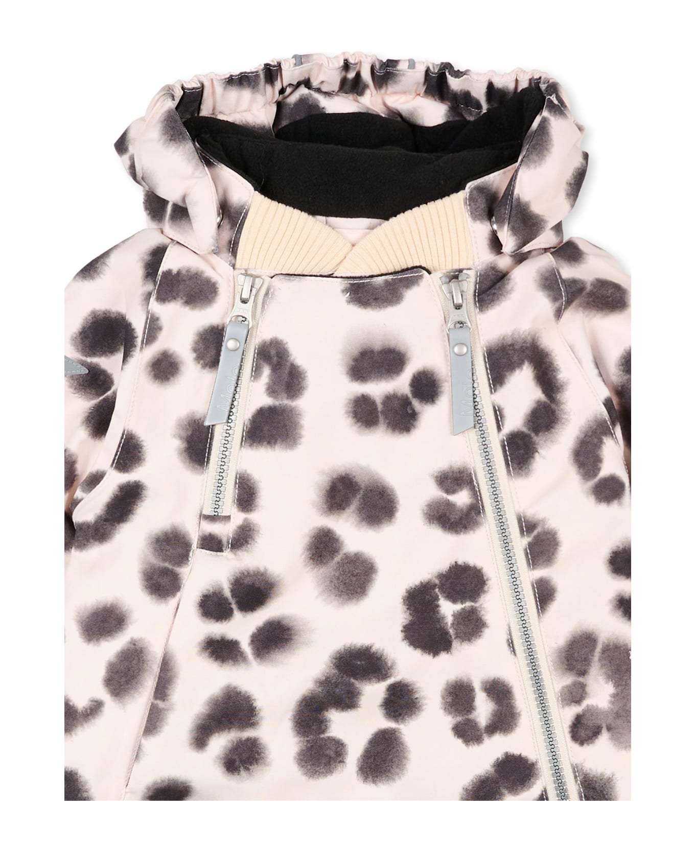 Molo Beige Down Snow Jacket For Baby Girl With Print - Beige