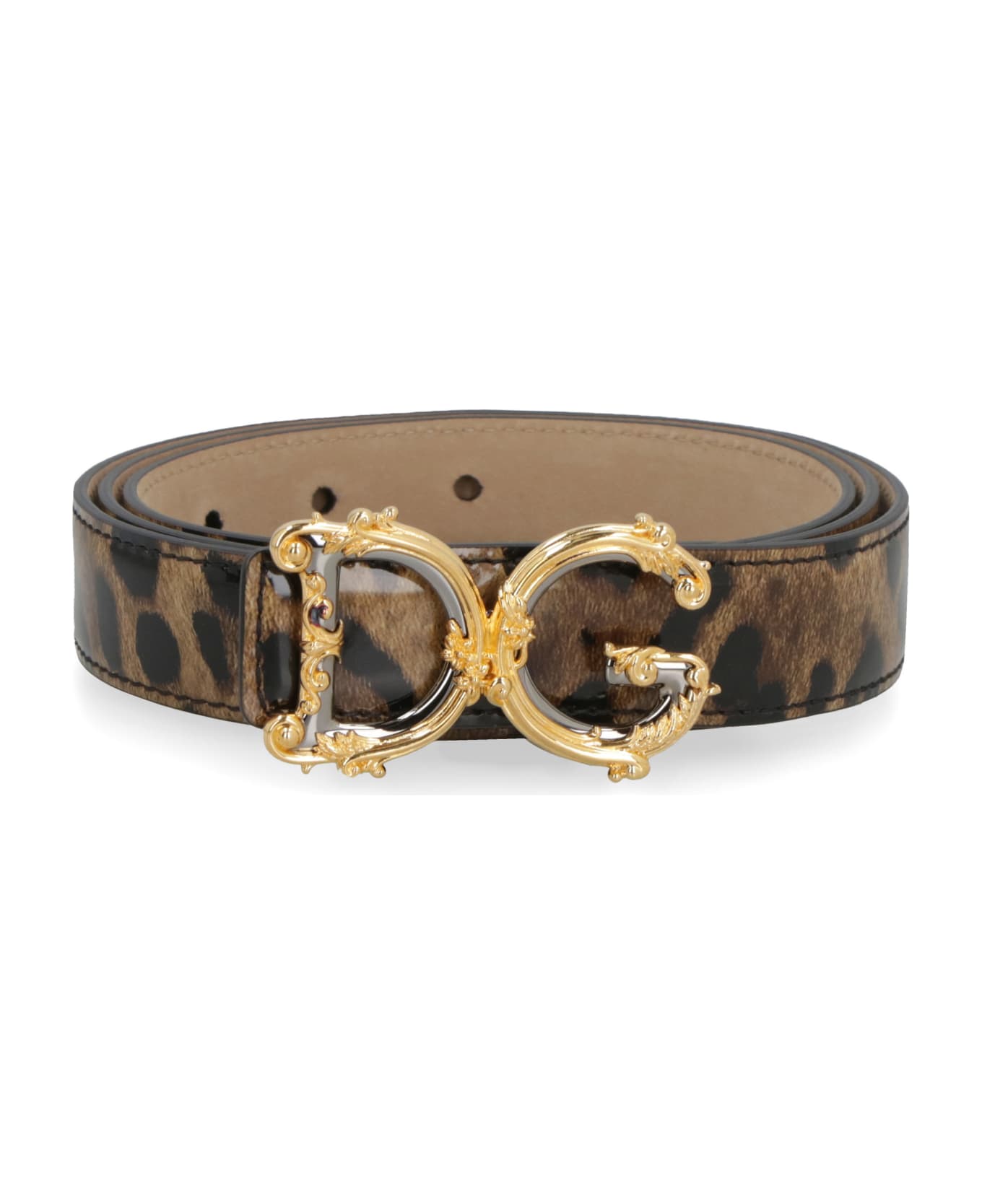 Dolce & Gabbana Dg Buckle Leather Belt - Animalier