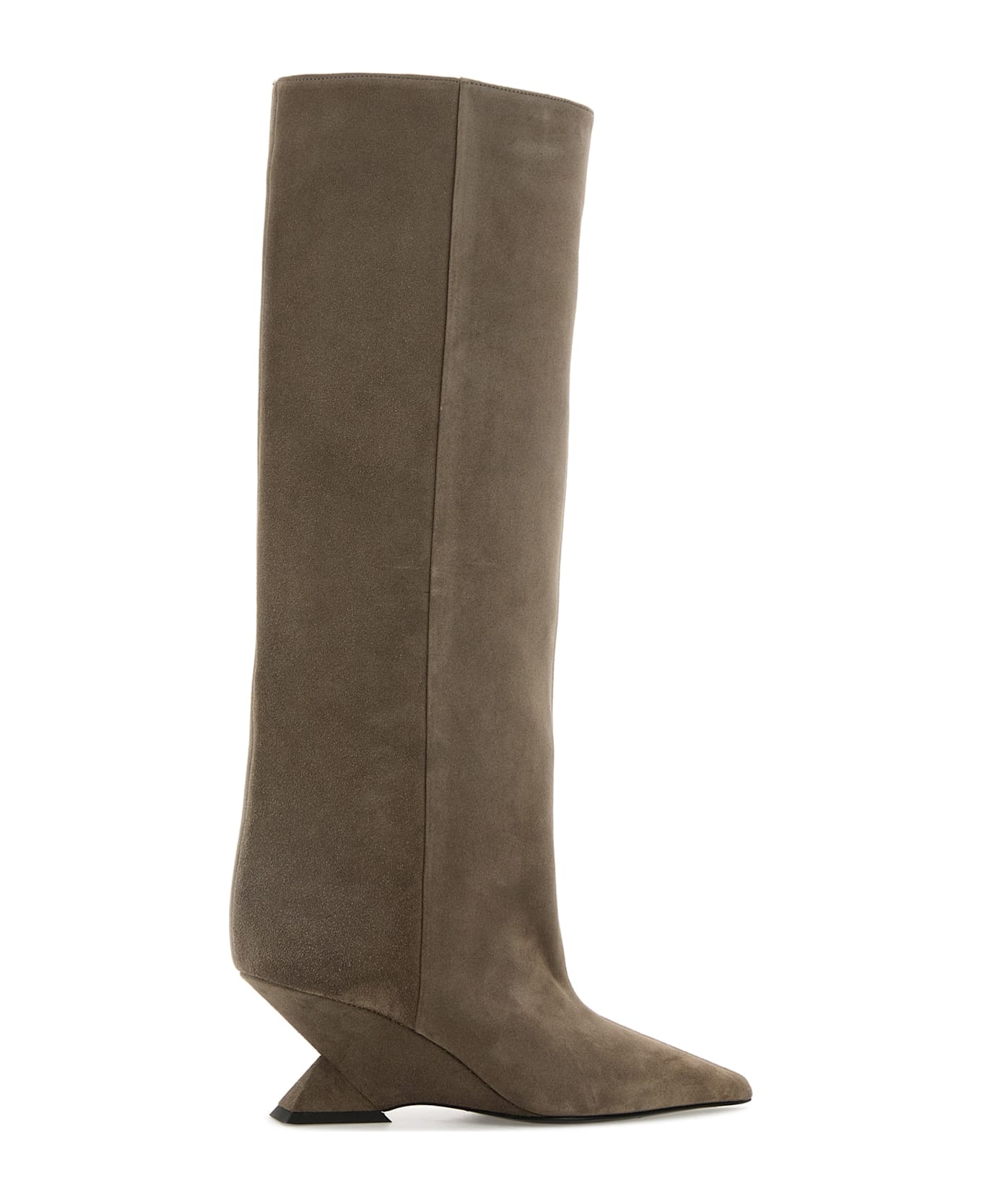 The Attico Mud Suede Cheope Boots - TAUPE