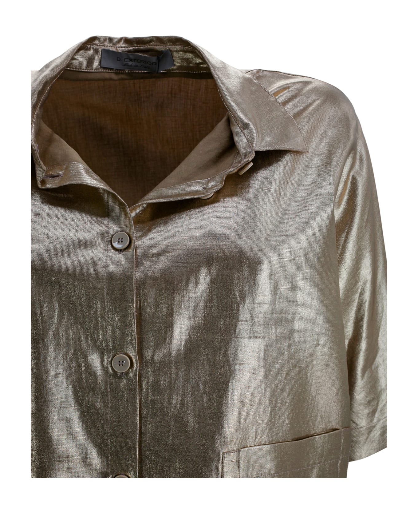 D.Exterior Bronze Short-sleeved Shirt - Brown