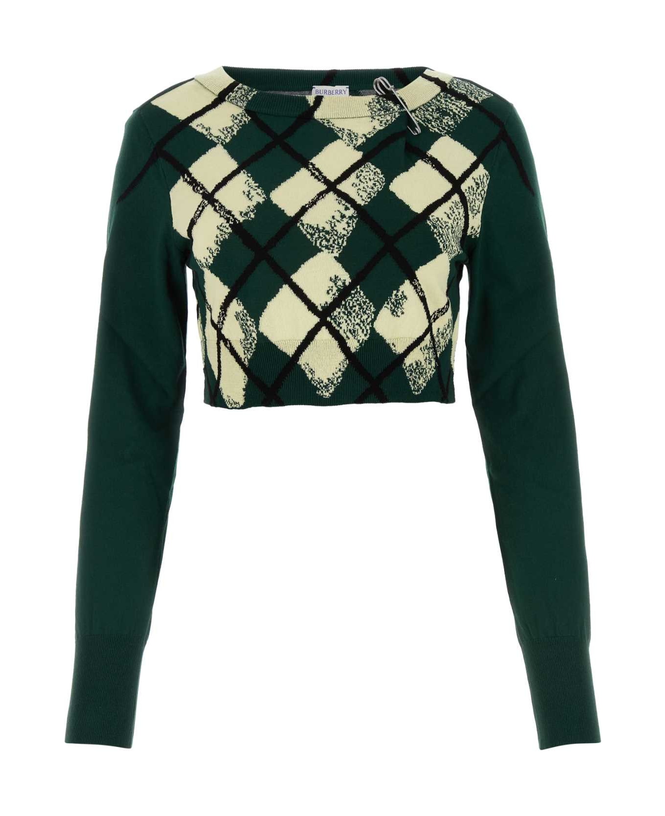 Burberry Bottle Green Cotton Sweater - IVY フリース