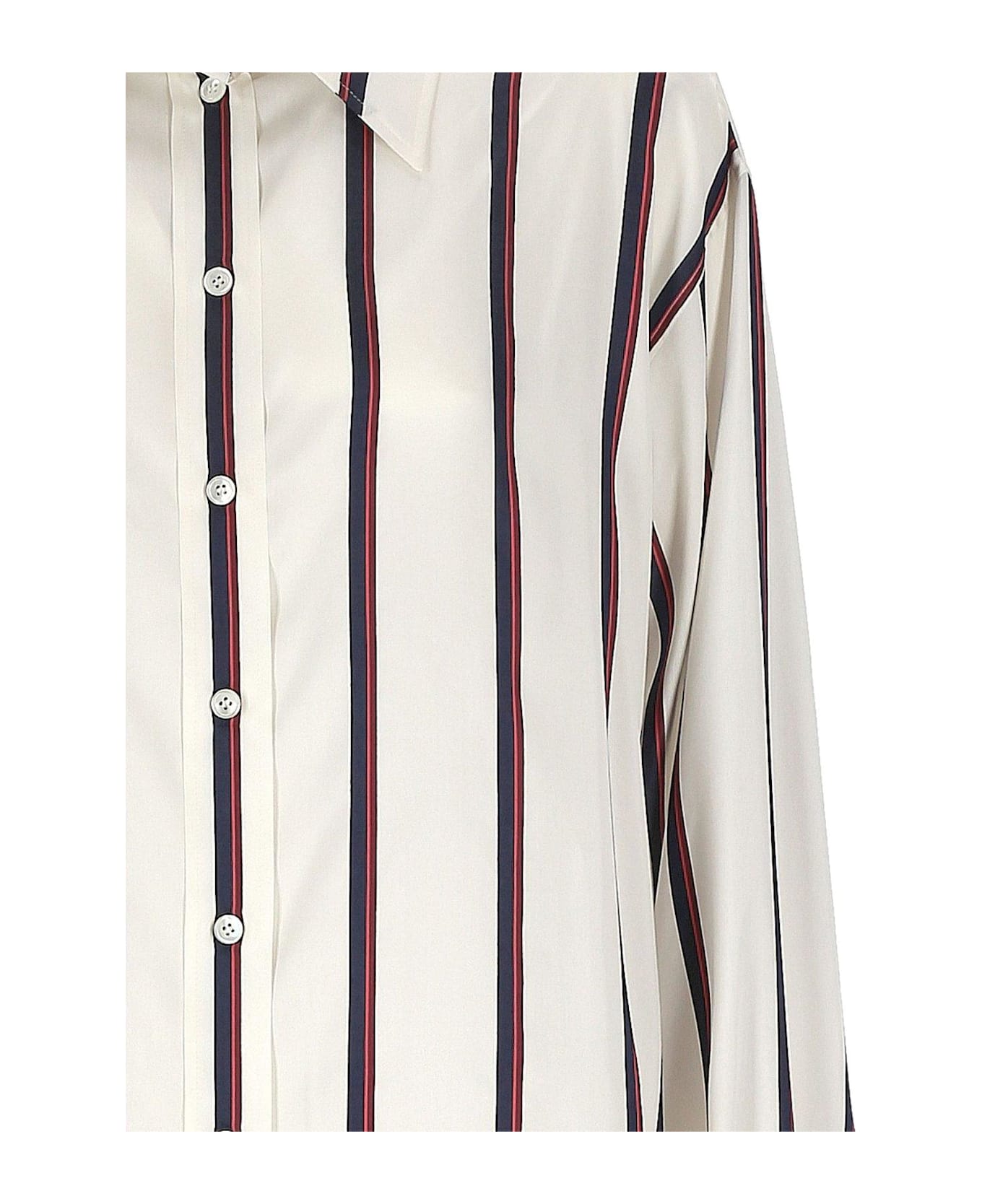 Alexander McQueen Silk Striped Shirt - Bianco