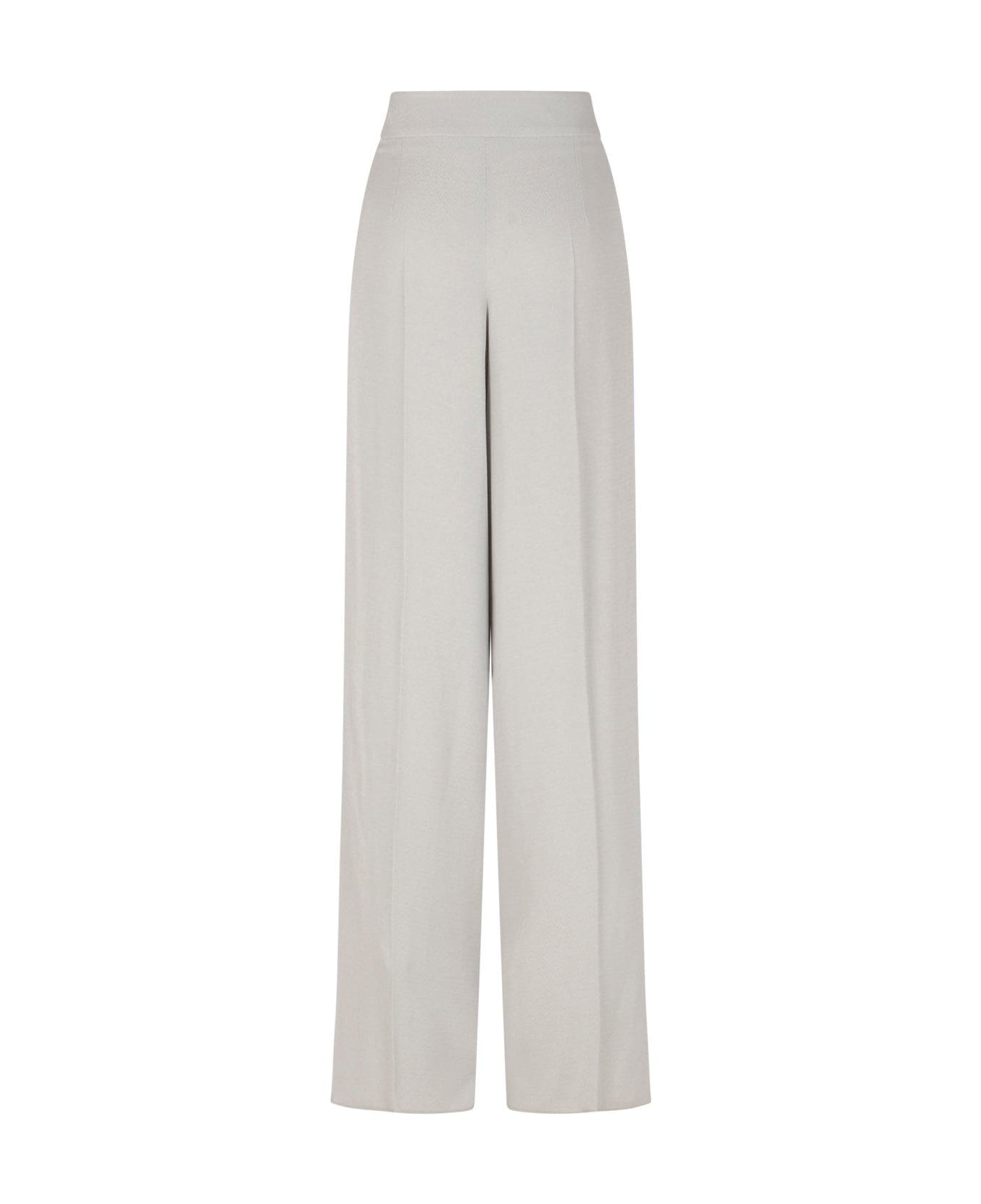 Emporio Armani Crepe Wide Leg Pants - Grey