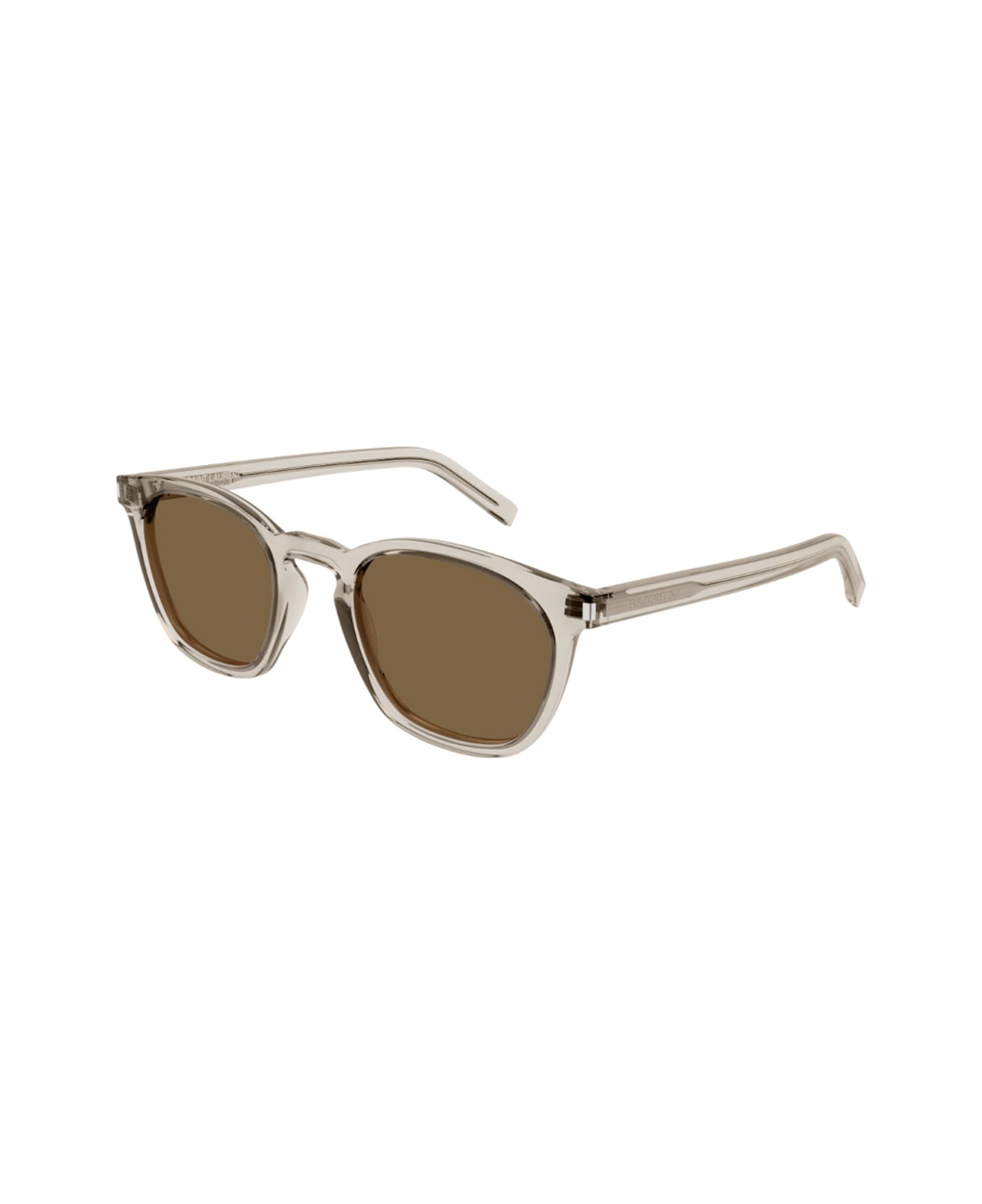 Saint Laurent Eyewear Saint Laurent Sl 28 Linea Corner Angle 047 Beige Transparent Brown Sunglasses - Beige