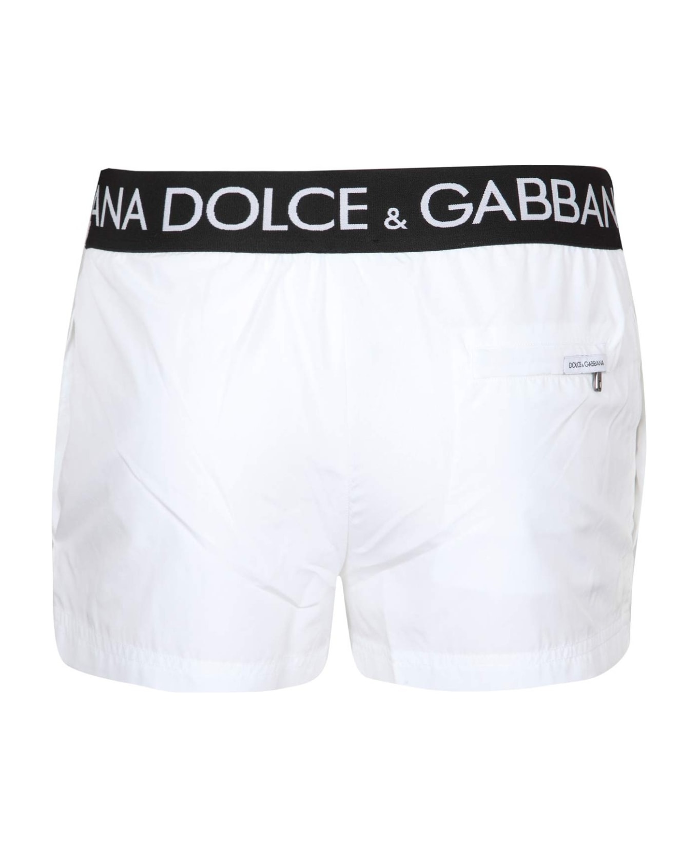 Dolce & Gabbana Swimsuit With Logo Color White - WHITE