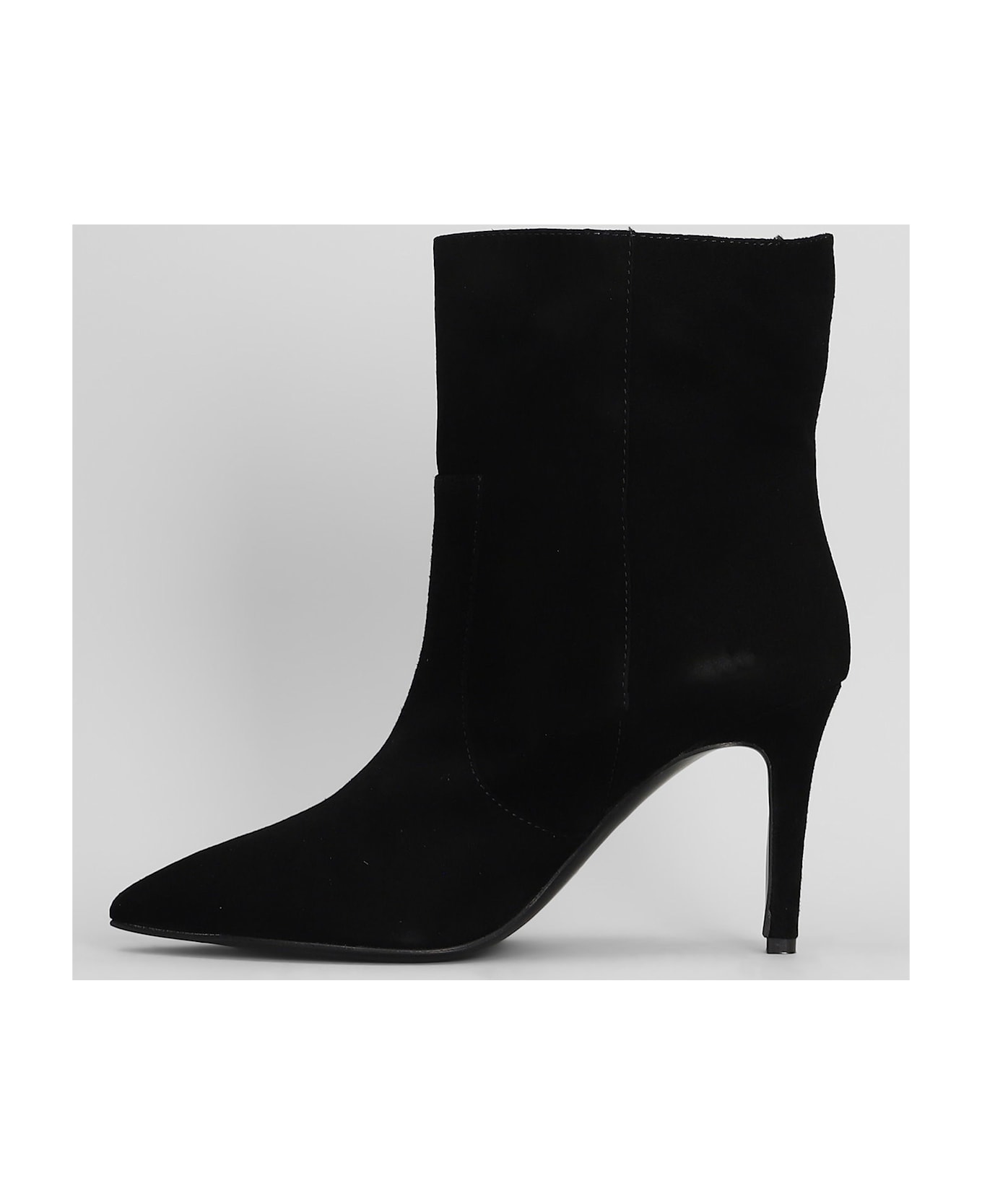 Via Roma 15 High Heels Ankle Boots In Black Suede - black