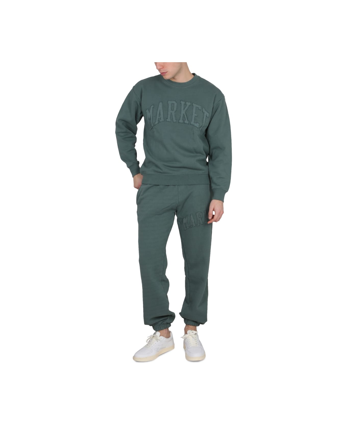 Market Pants With Applied Logo - GREEN