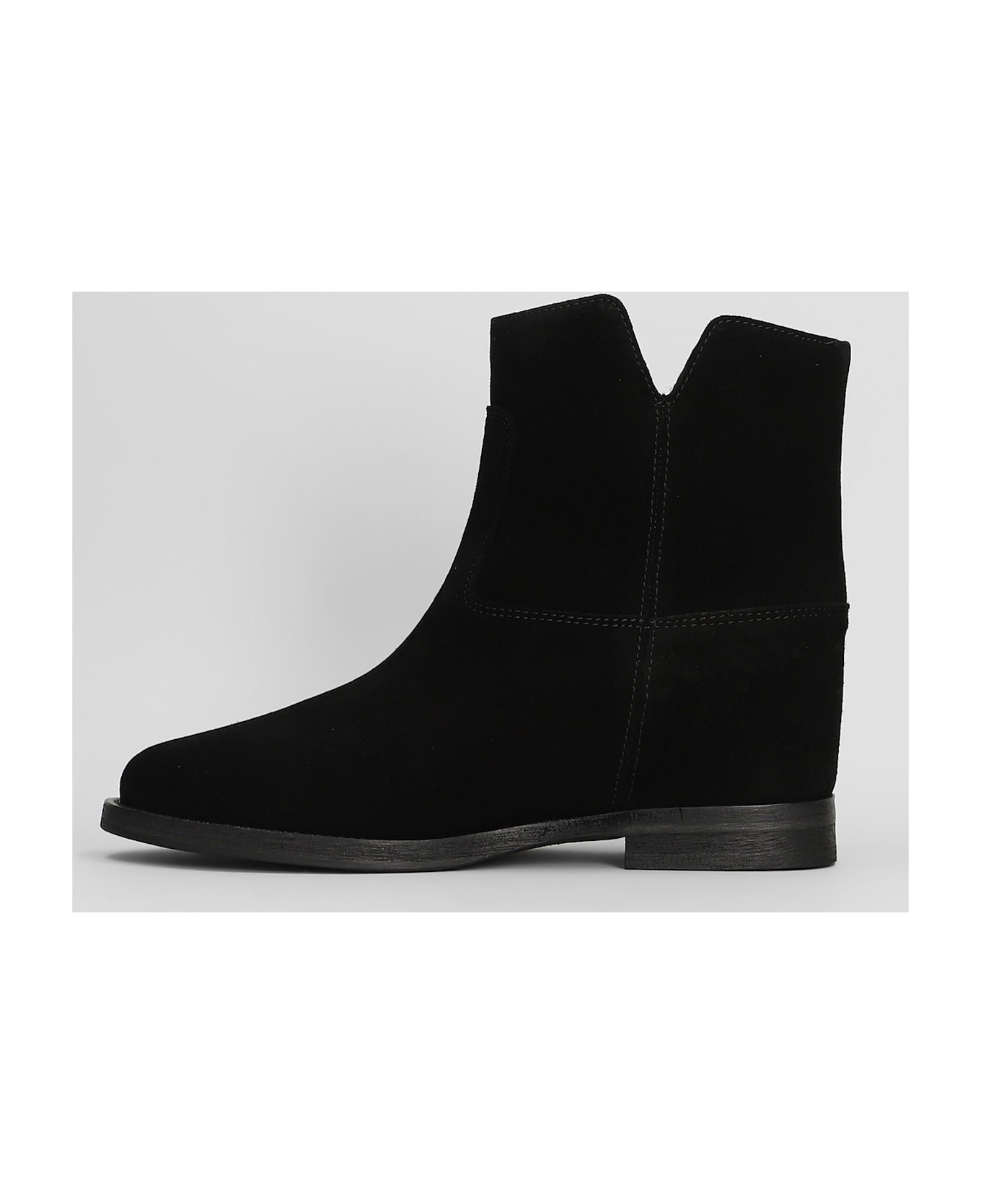 Via Roma 15 Ankle Boots Inside Wedge In Black Suede - black