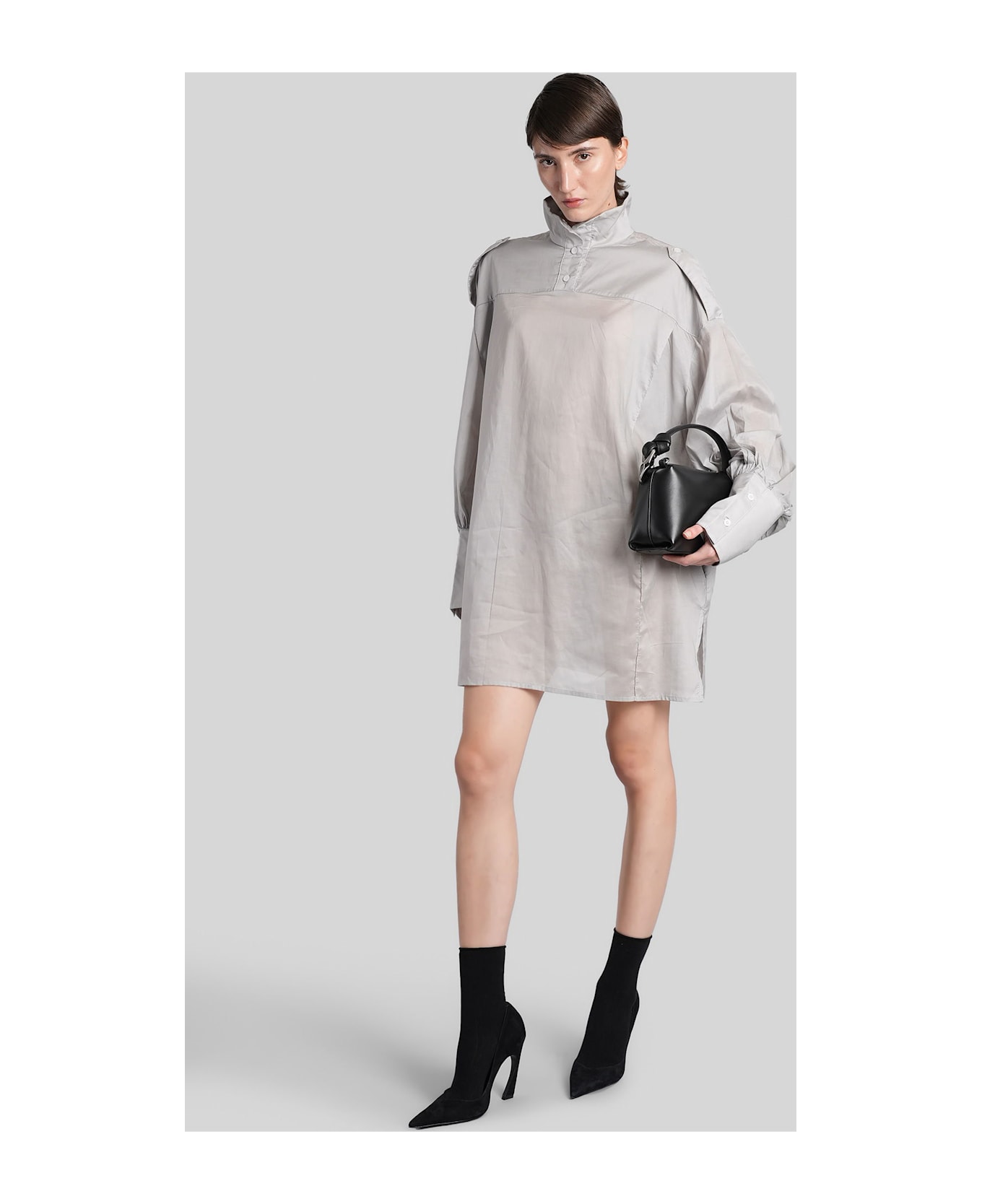 TheLatest Ciara Shirt In Grey Cotton - grey