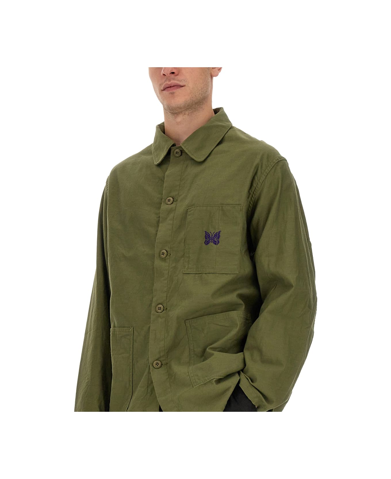 Needles Shirt With Logo Embroidery - GREEN