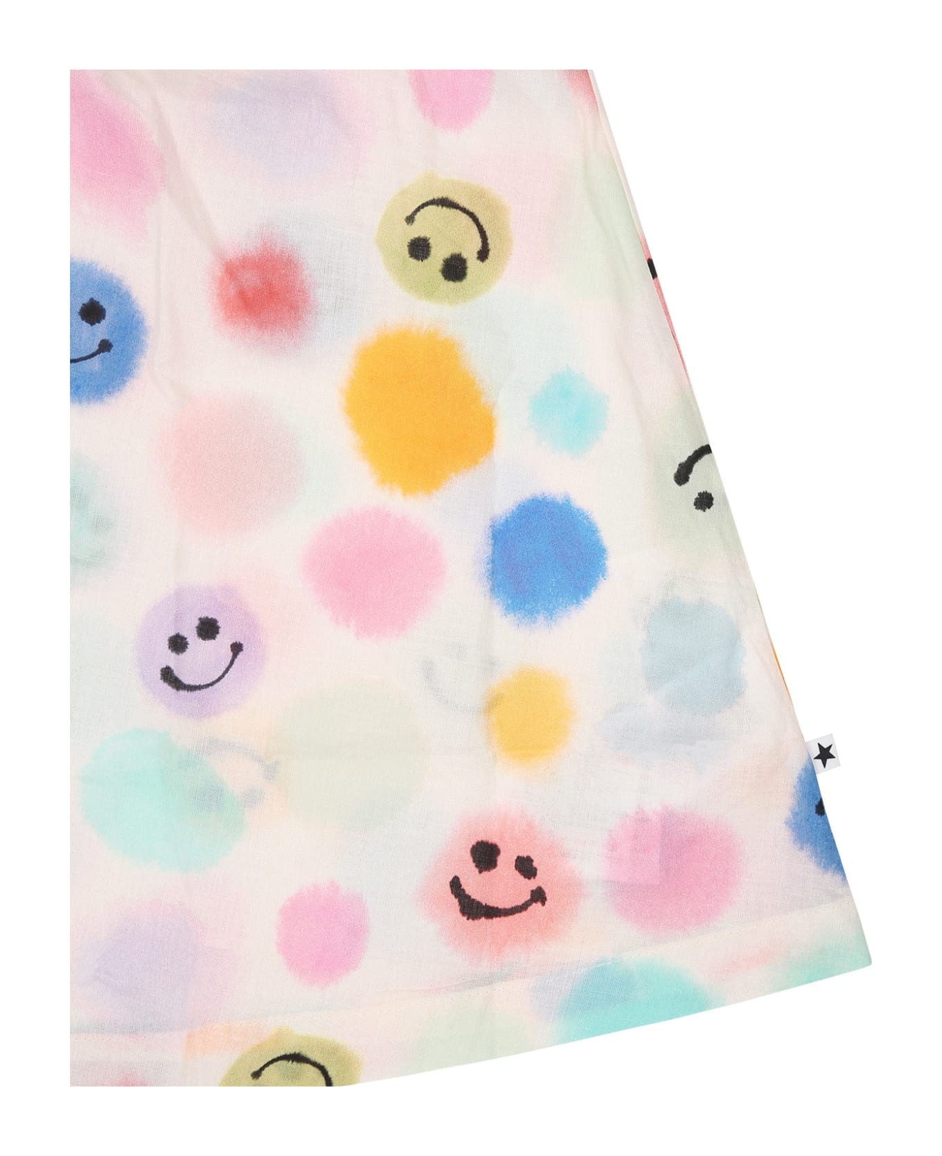 Molo Ivory Beach Cover-up For Girl With Smiley And Polka Dots - Multicolor ワンピース＆ドレス