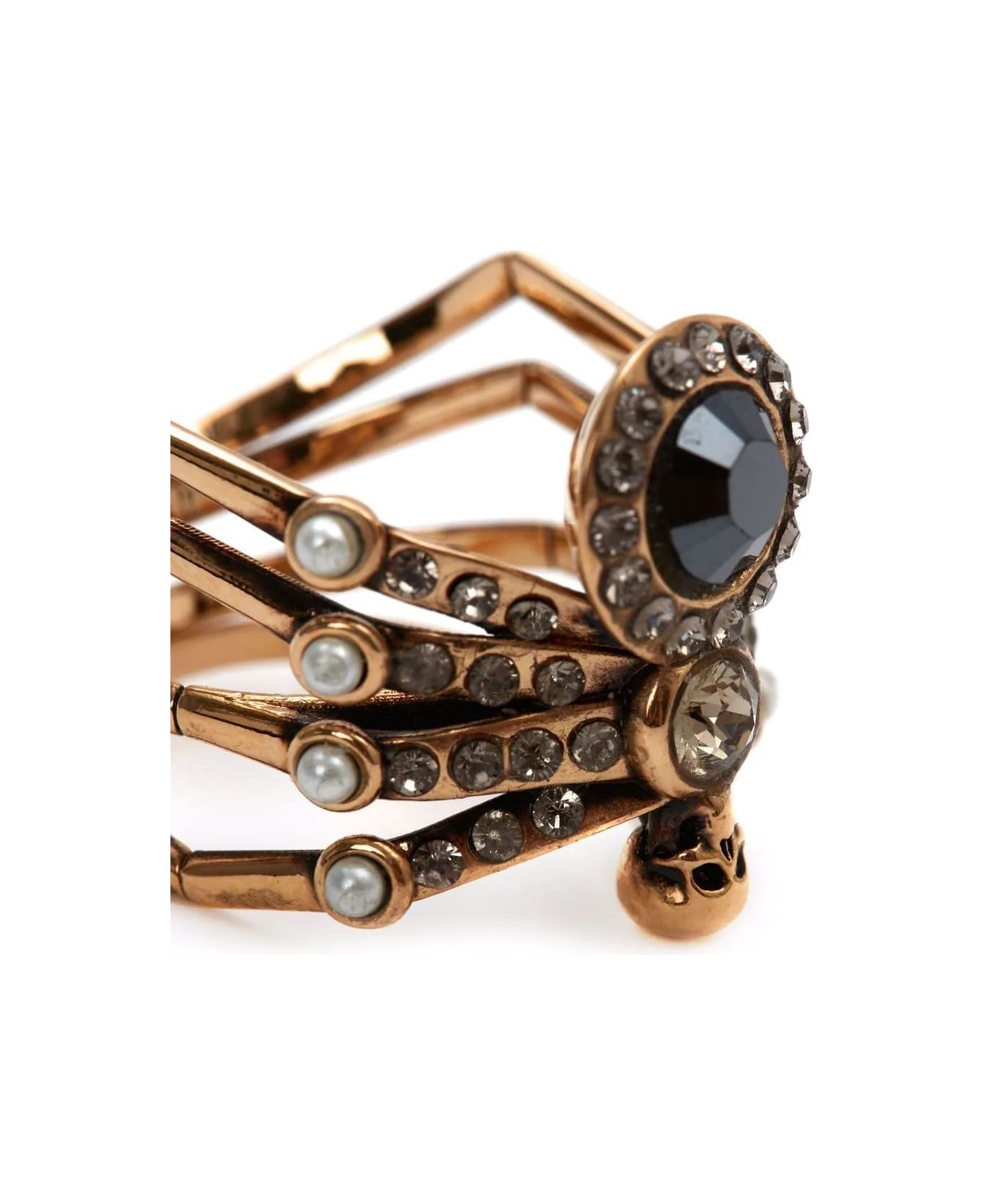 Alexander McQueen Spider Ring In Antique Gold - Oro リング