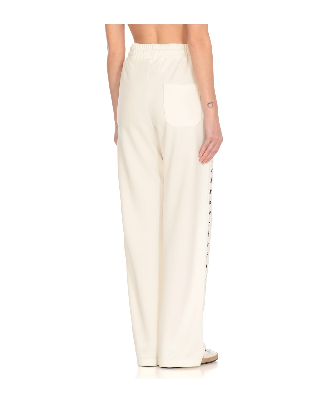 Golden Goose Pants With Logo - Ivory