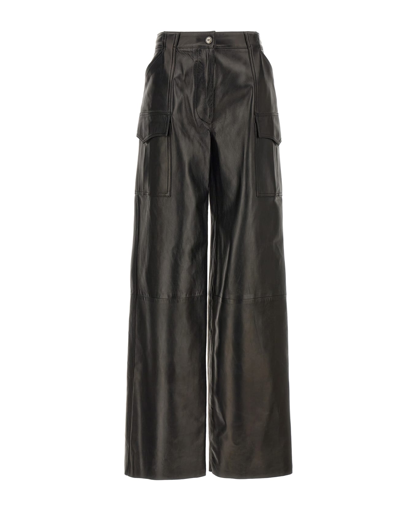 Ermanno Scervino Leather Cargo Pants - Black