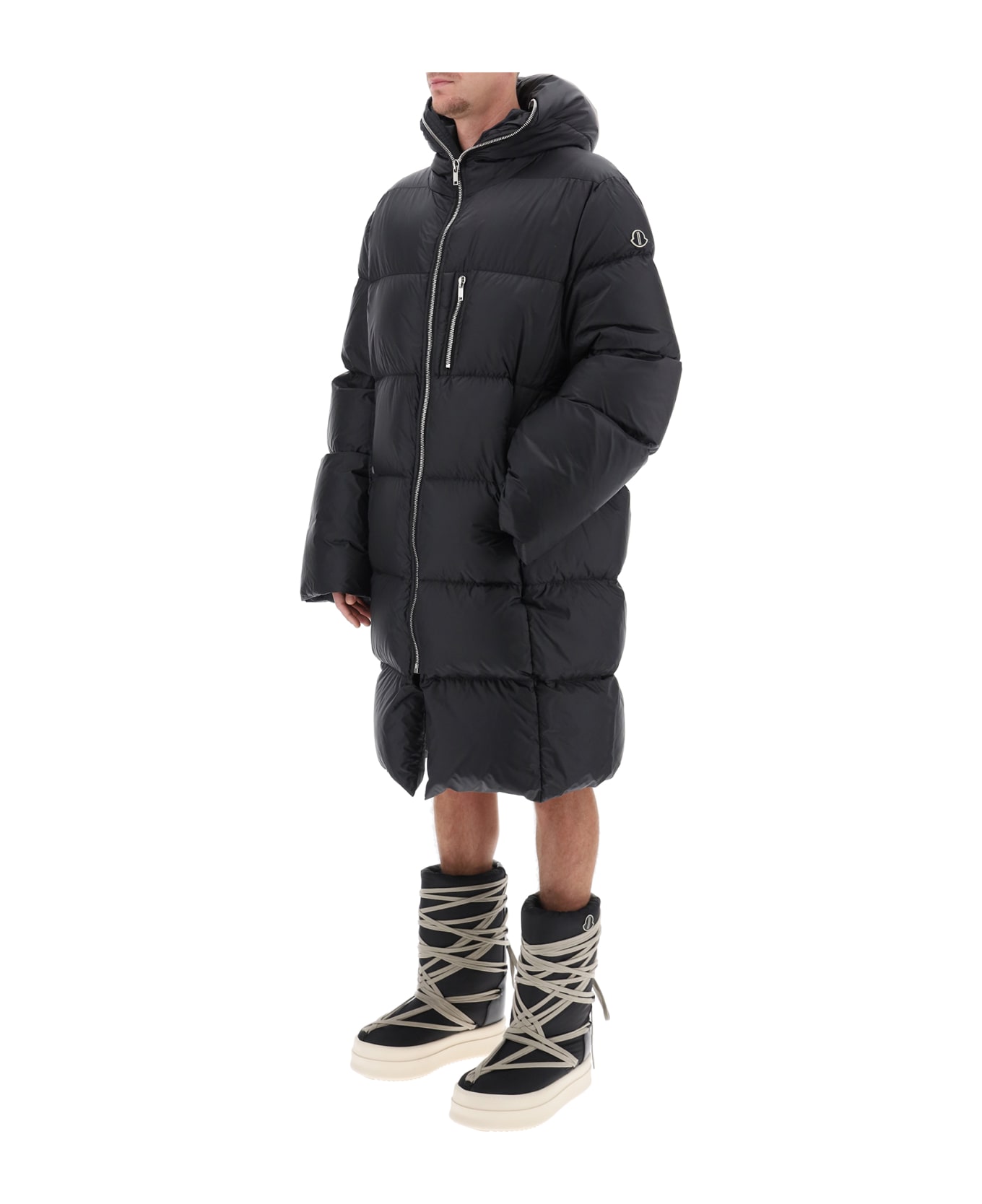 Moncler + Rick Owens Cyclopic Oversized Down Coat - Nero