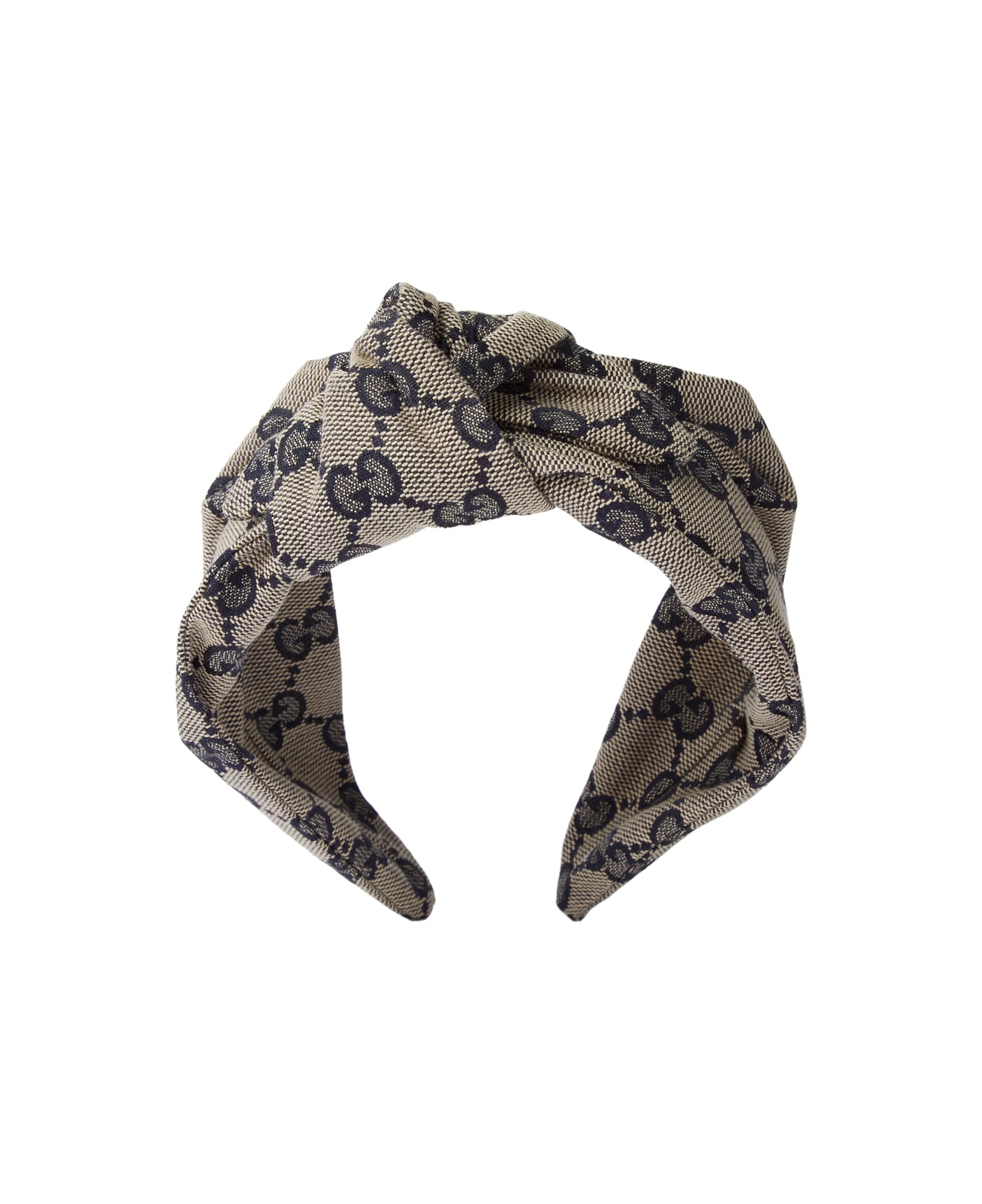 Gucci Gg Fabric Headband With Knot - Beige