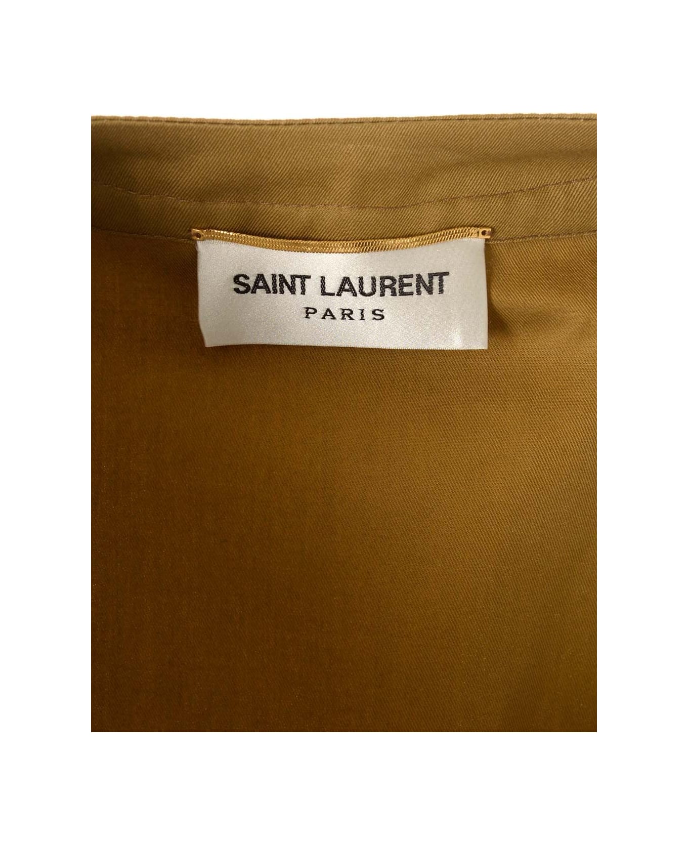 Saint Laurent Wrap Midi Dress - Beige