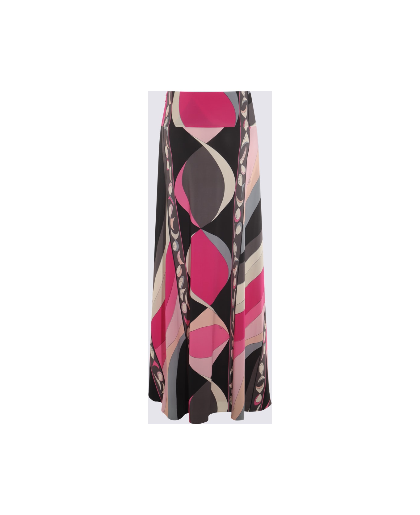 Pucci Multicolor Viscose Midi Skirt - Black