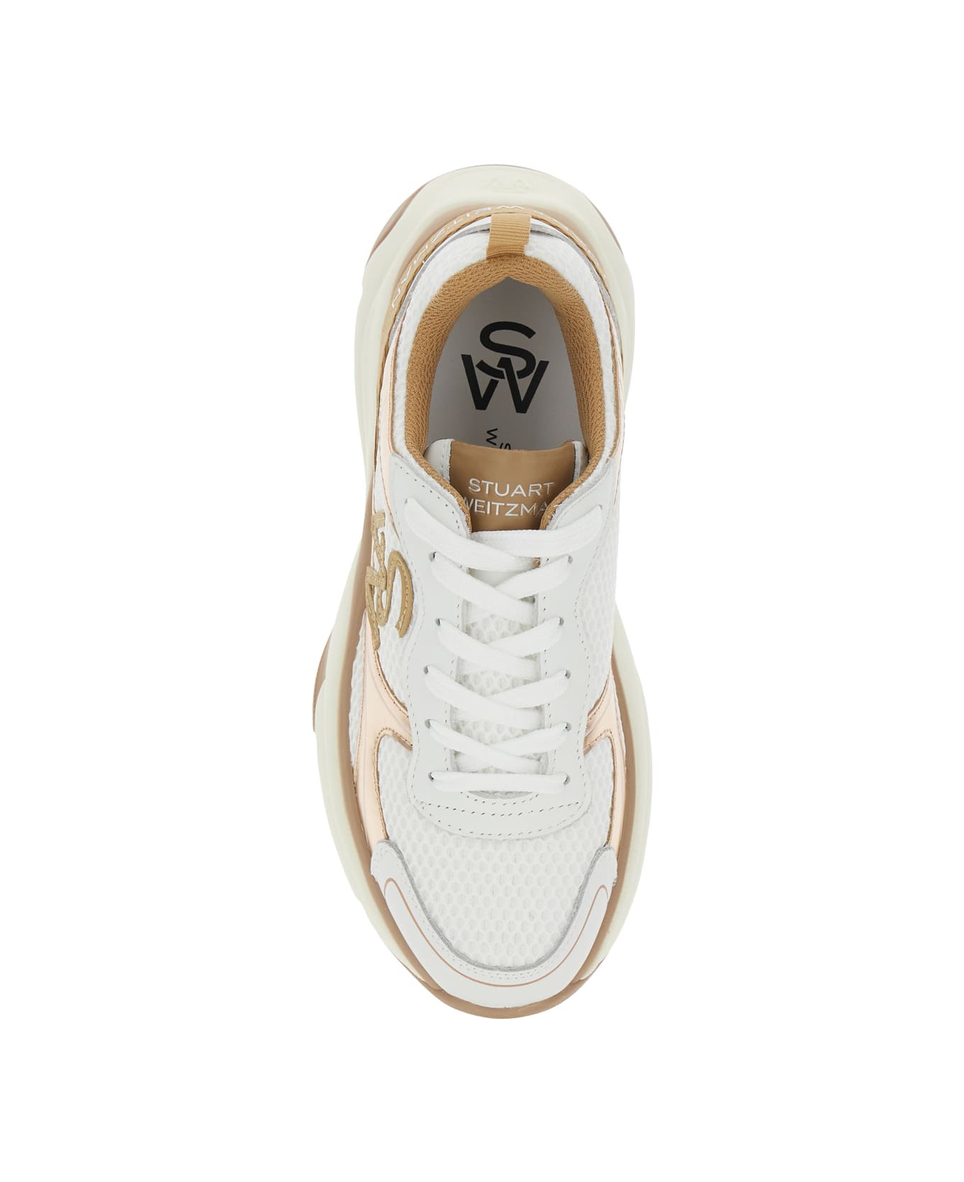 Stuart Weitzman Multicolor Sneakers With Logo Embroidery On The Side And Logo Patch On The Heel In Leather And Mesh Woman - Multicolor