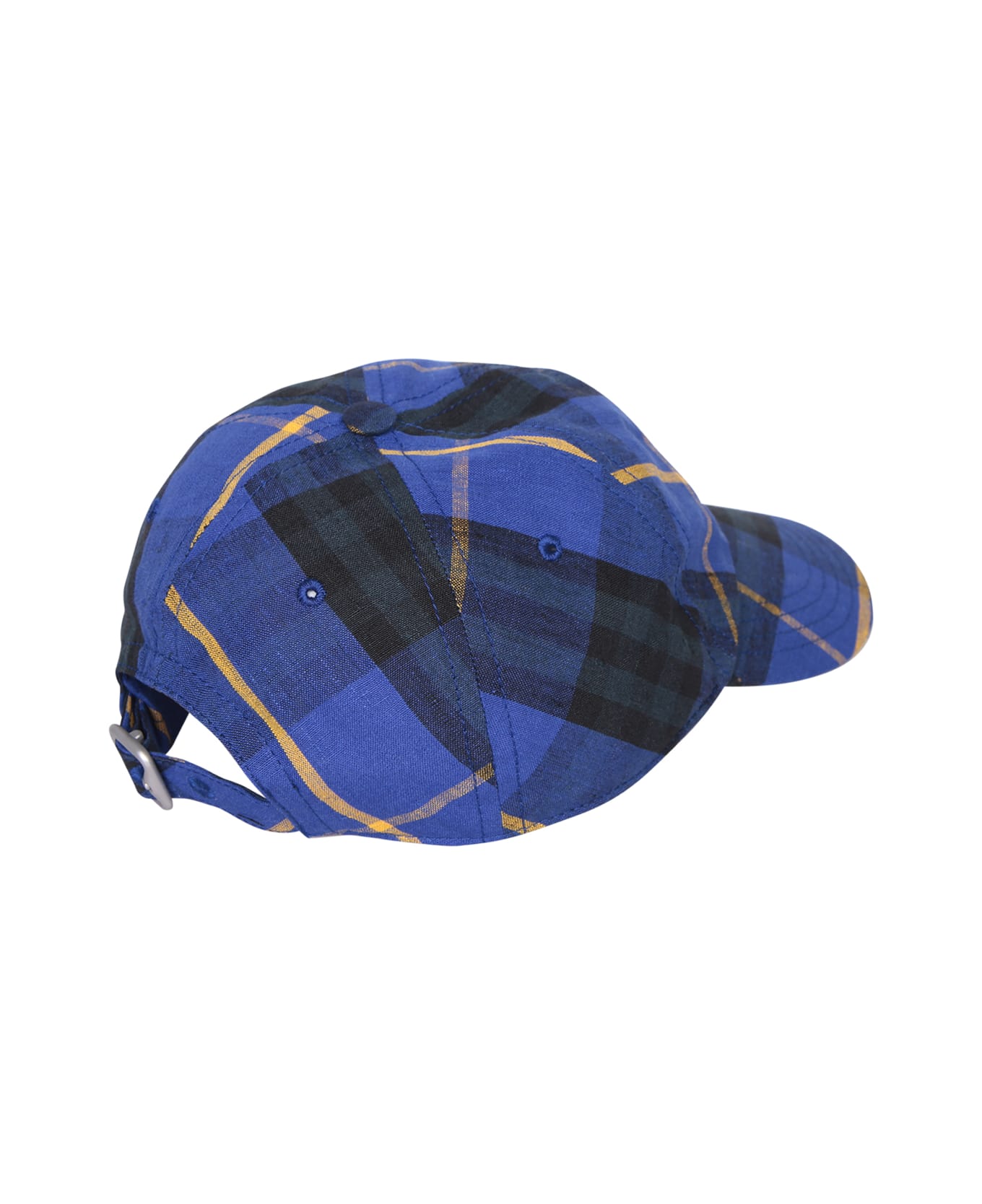 Burberry Linen Cap With A Visor - BRIGHT NAVY IP CHK