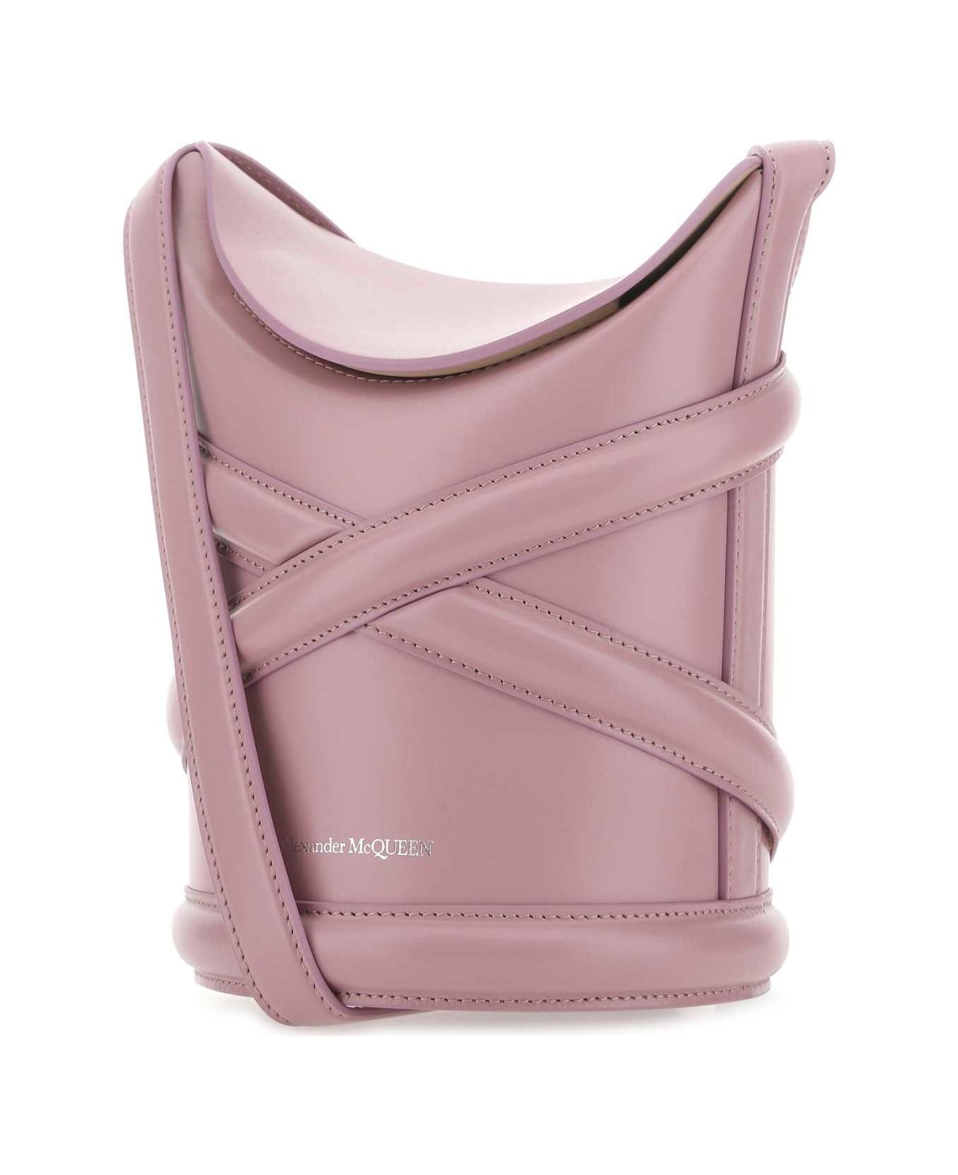 Alexander McQueen Dark Pink Leather The Curve Bucket Bag - 5618