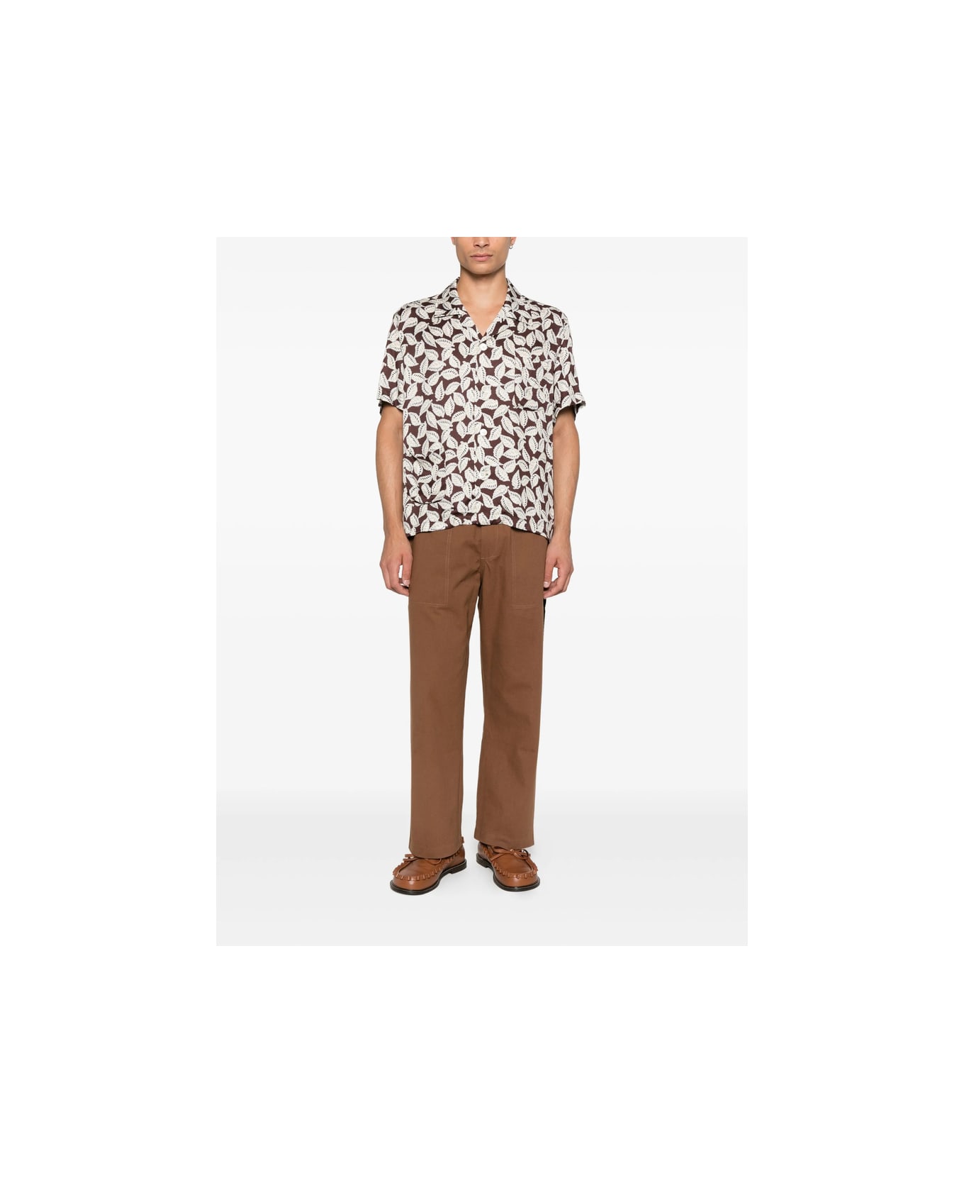 Bode Shirt - BROWN/WHITE