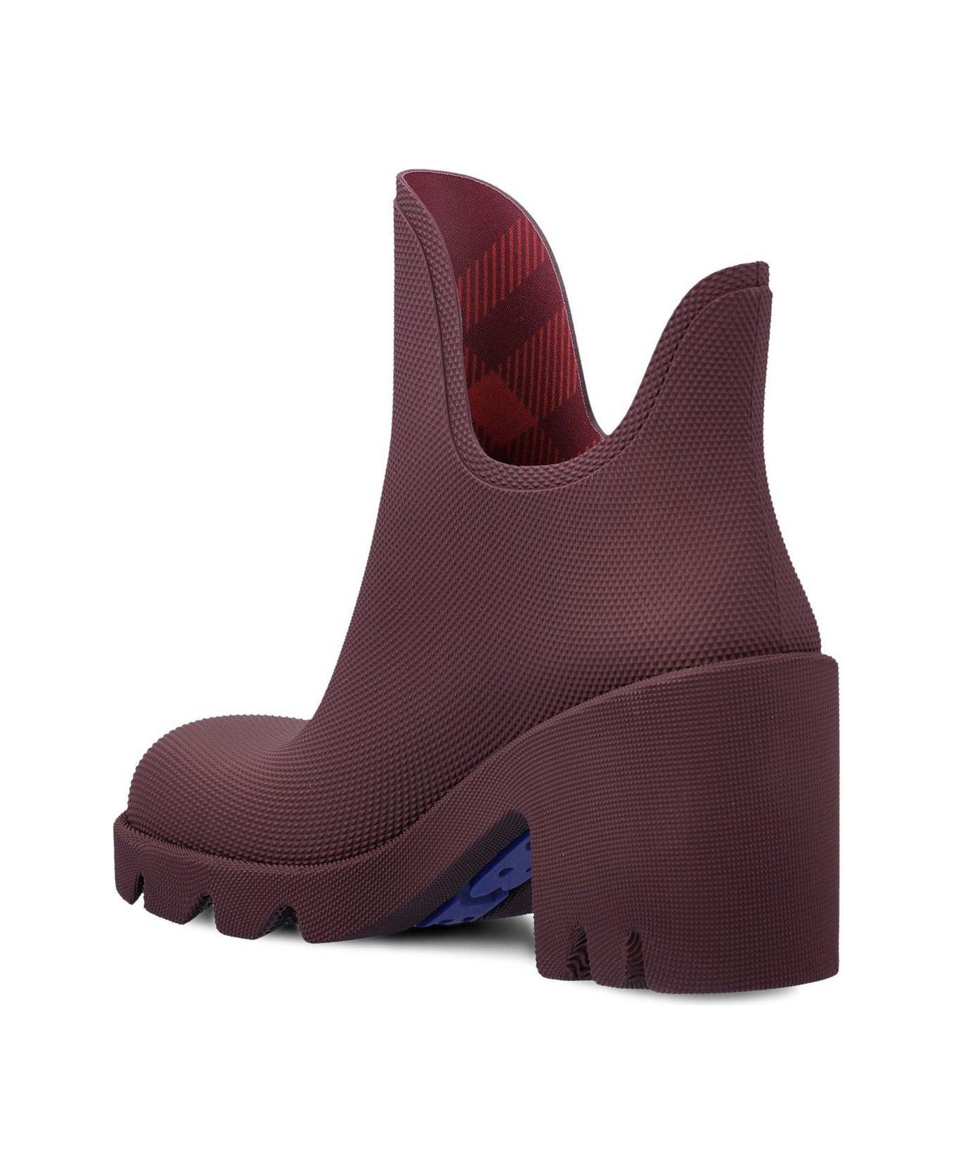 Burberry Round-toe Slip-on Heeled Boots - NERO