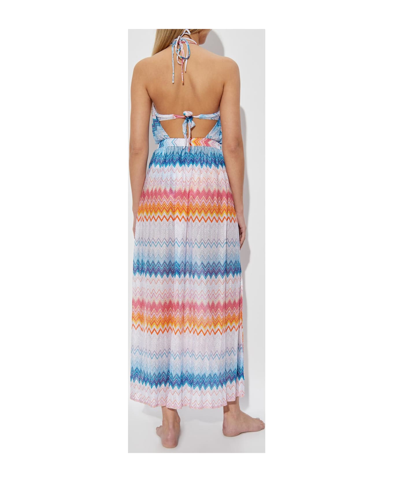 Missoni Beach Dress With Lurex Thread - BLUE/SILVER