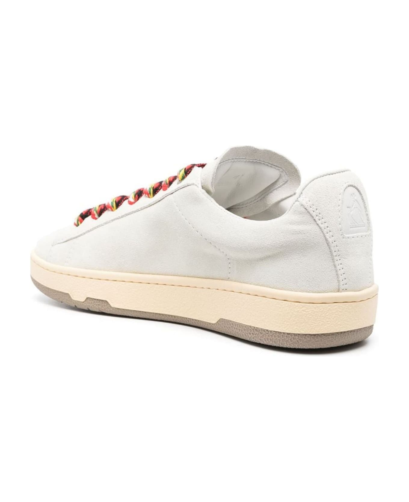 Lanvin White Suede Lite Curb Sneakers