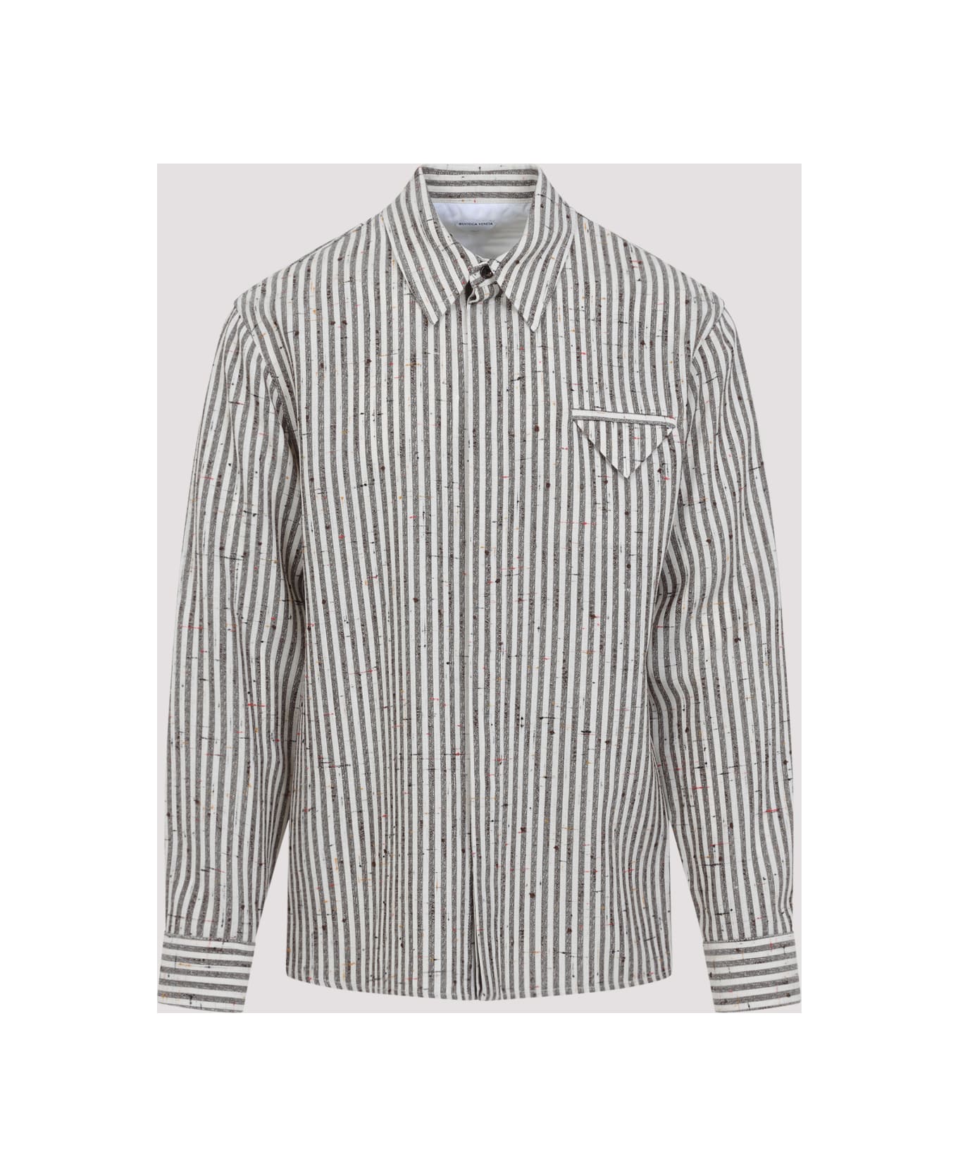 Bottega Veneta Long Sleeve Striped Shirt - Talc Loam