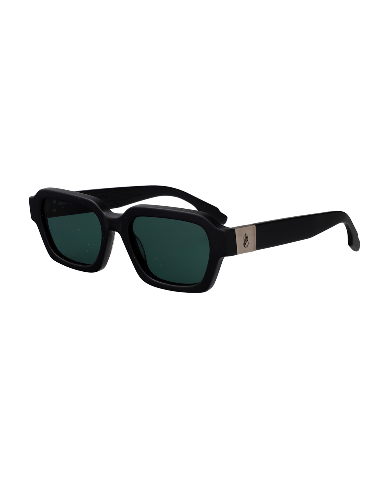 Vision of Super The Nomad Sunglasses - 003-MBK/G15 Matte Black Green