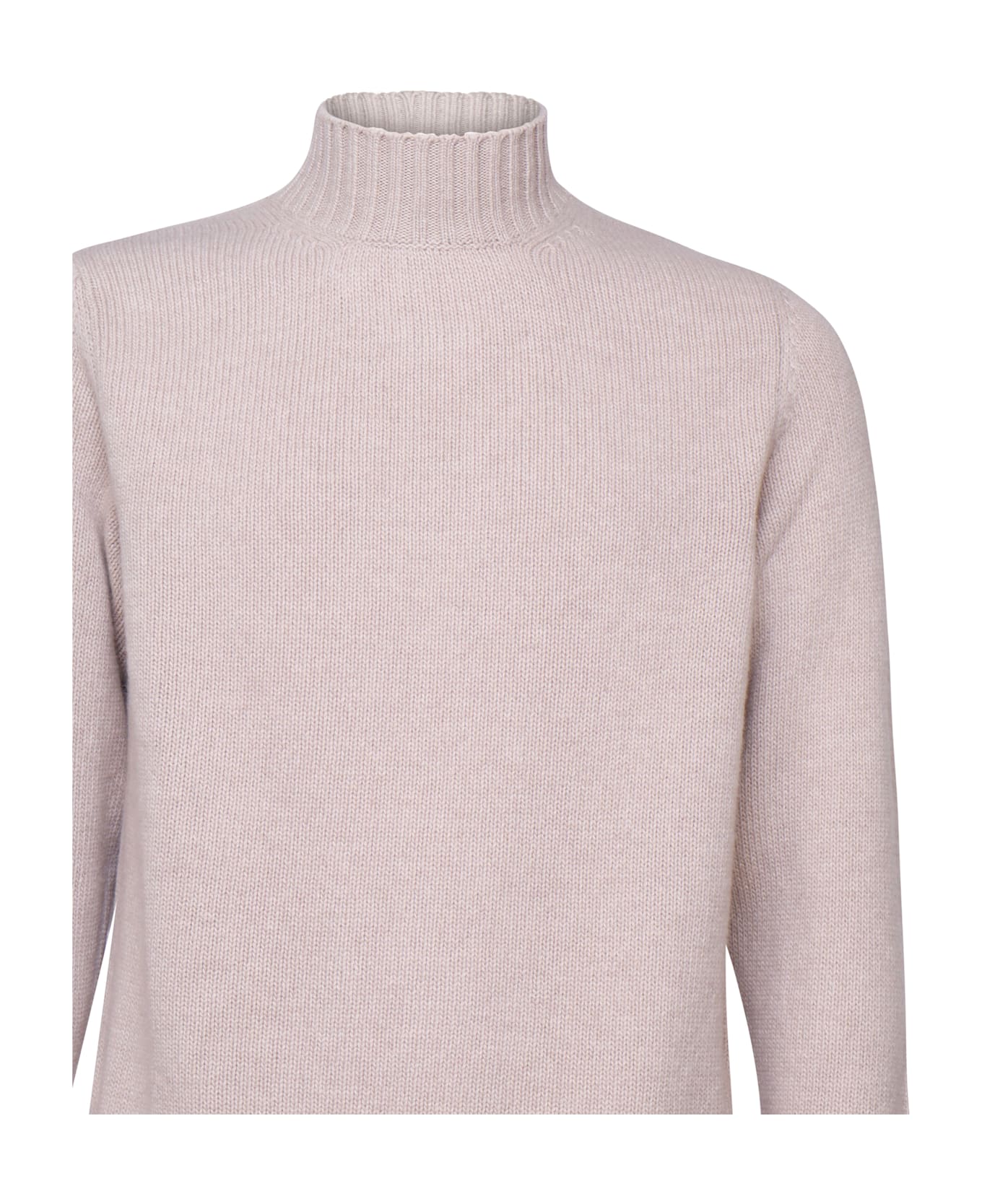 Fedeli Turtleneck Sweater In Virgin Wool And Cashmere Blend - Beige