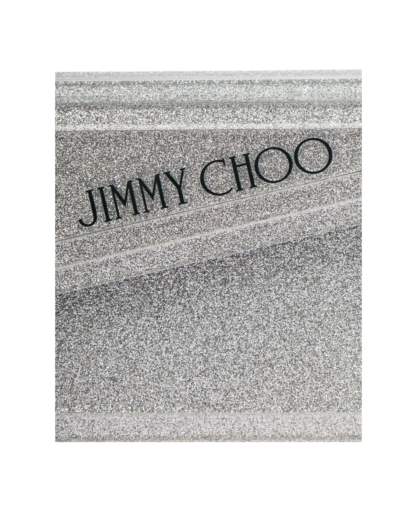 Jimmy Choo Candy Logo Printed Clutch Bag - GREY