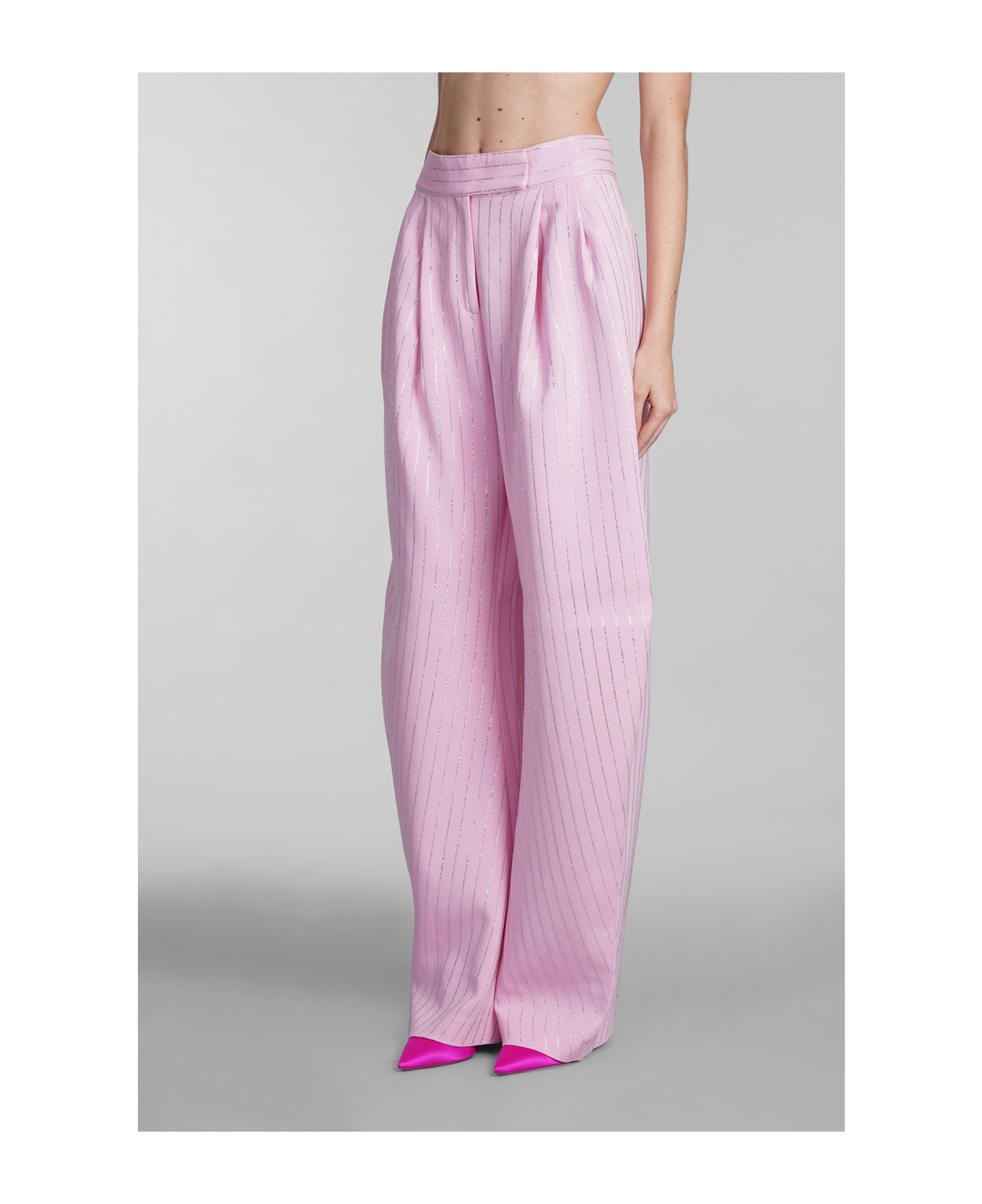 The Attico Gary Pants In Rose-pink Viscose - rose-pink ボトムス