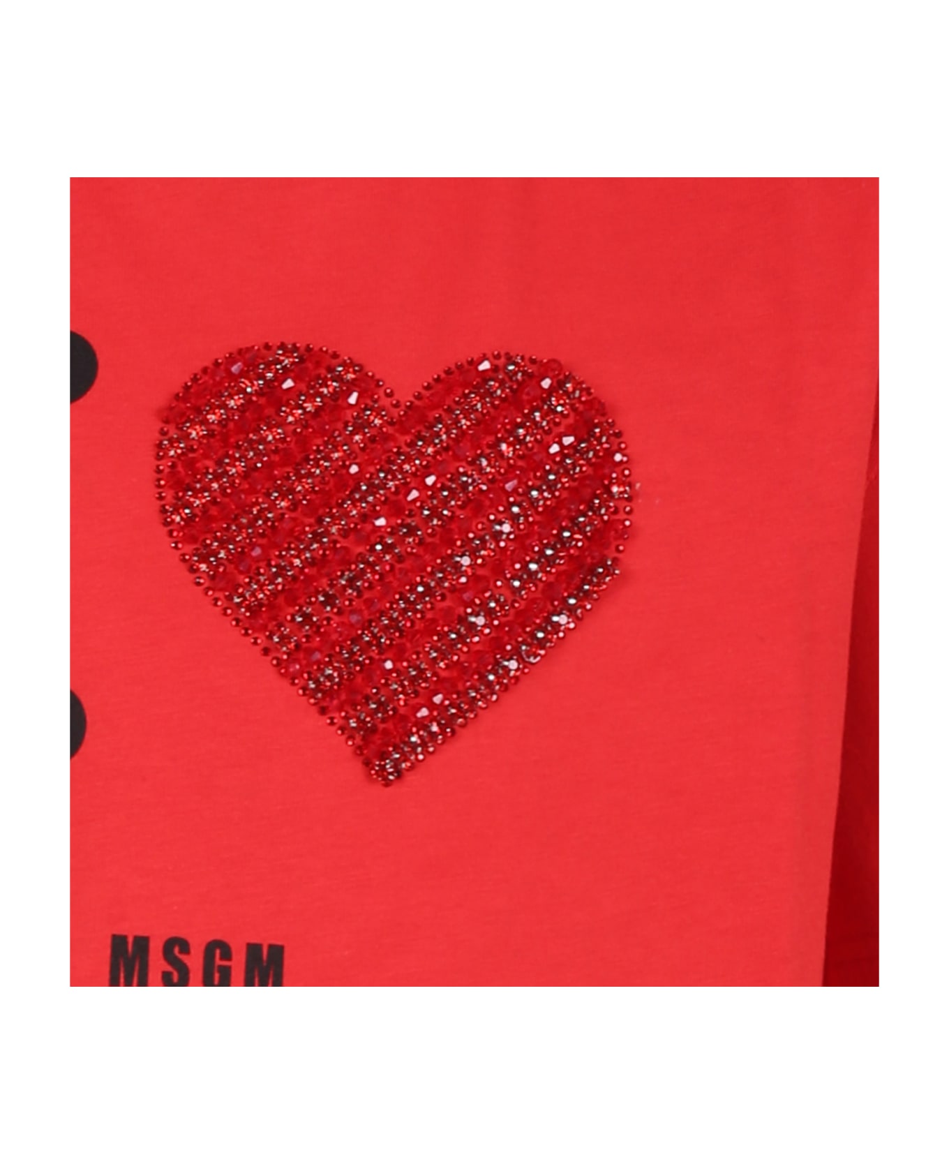 MSGM Red T-shirt For Girl With Logo - Red