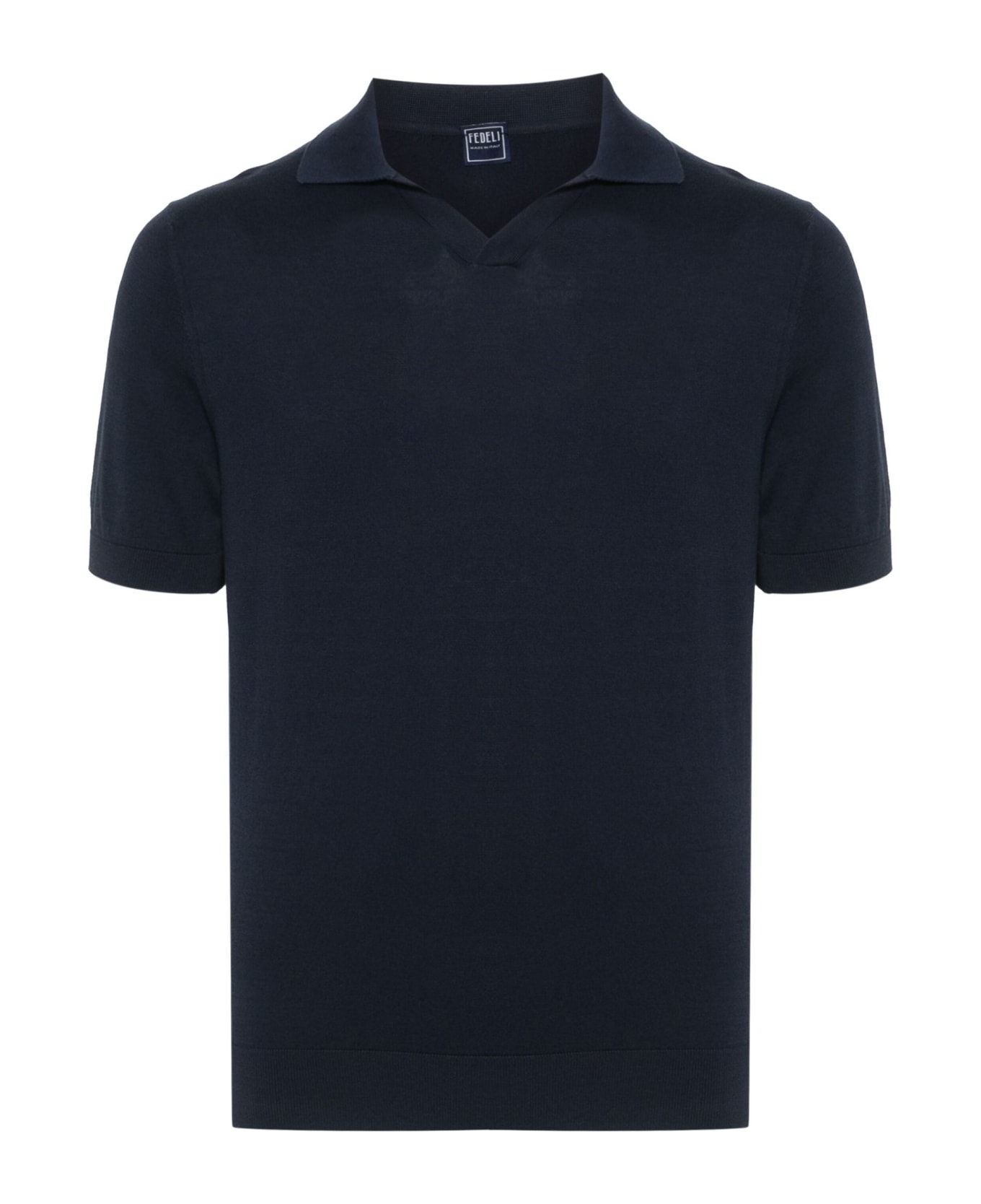 Fedeli Fuji Cotton Polo Shirt - Blue ポロシャツ