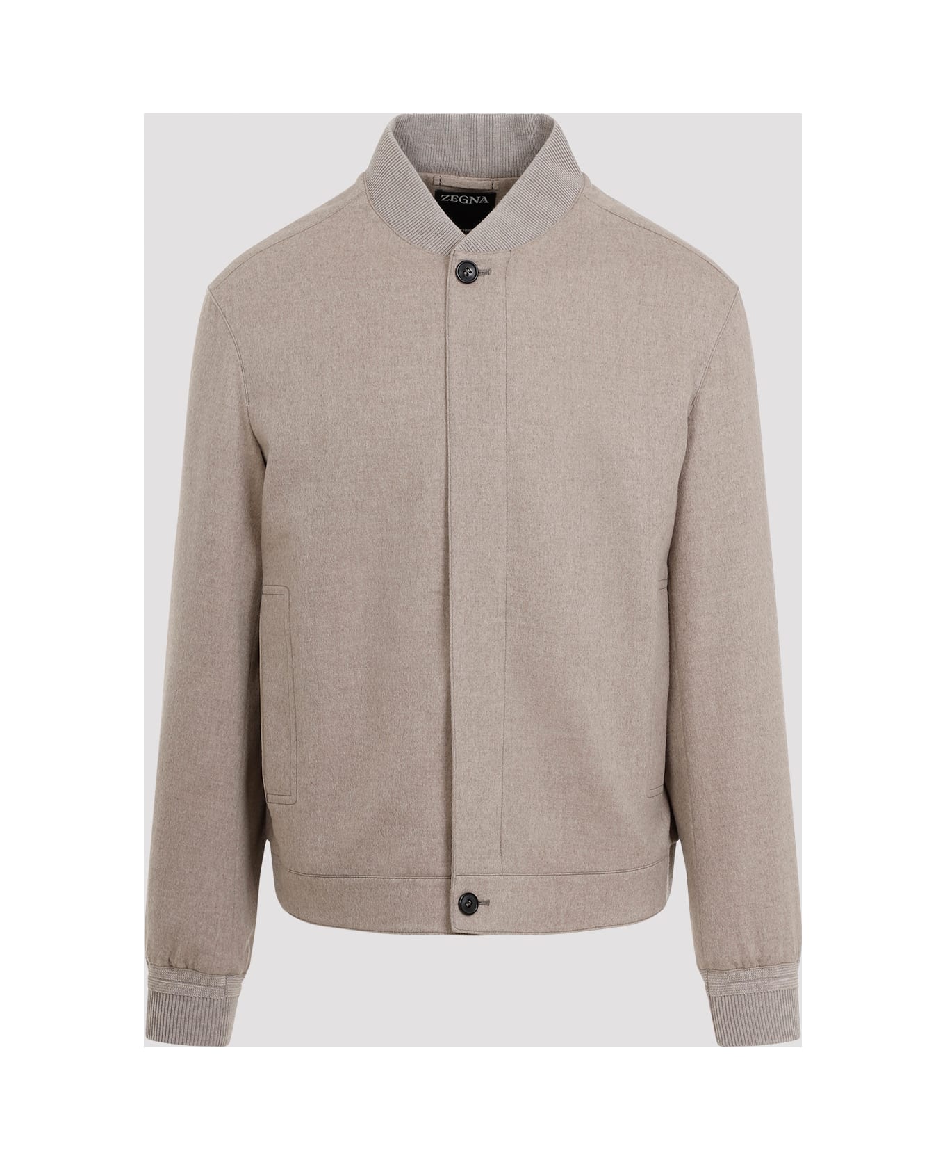 Zegna Cashmere Bomber Jacket - Marrone Medio Unito