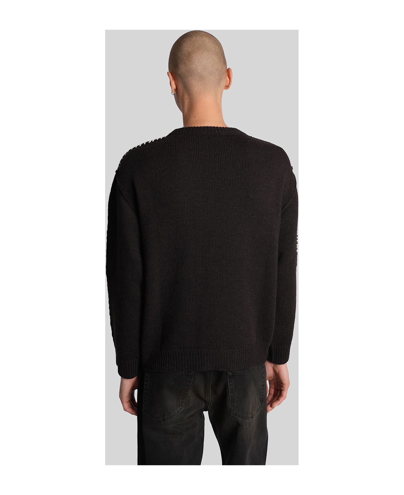 Paura Hotaka Knitwear In Brown Wool - brown