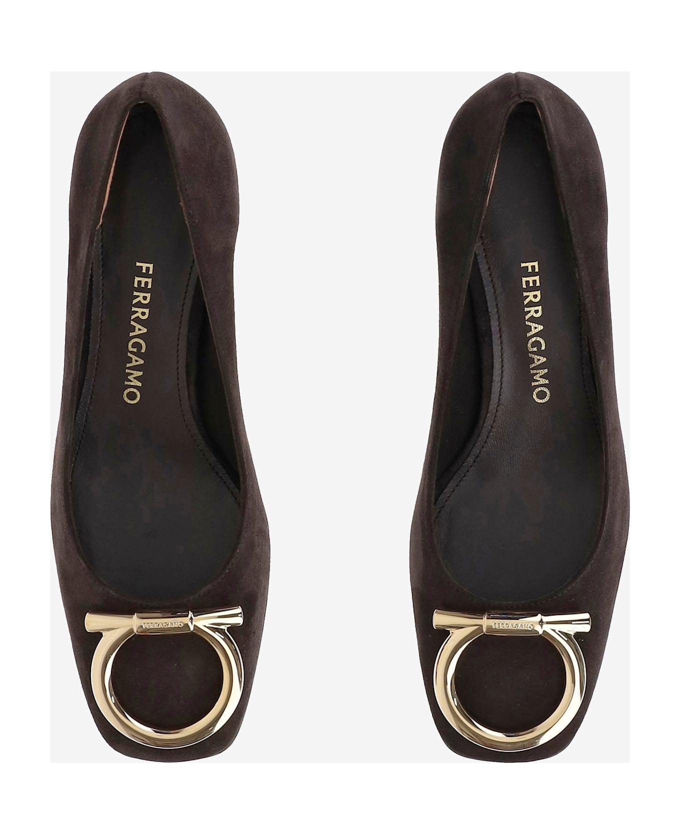 Ferragamo Gancini Maxi Pumps - Marrone scuro