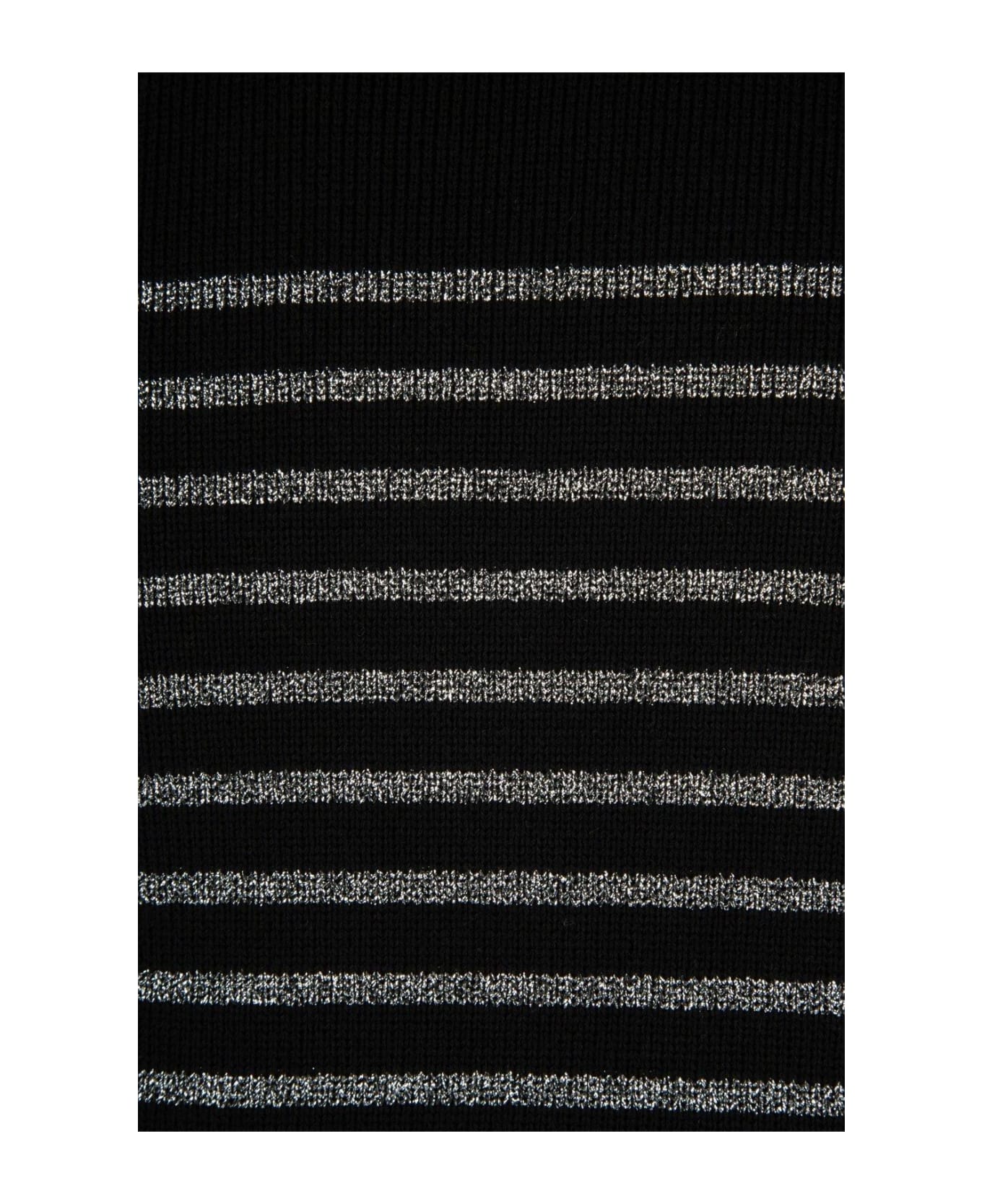 Saint Laurent Striped Sweater - BLACK