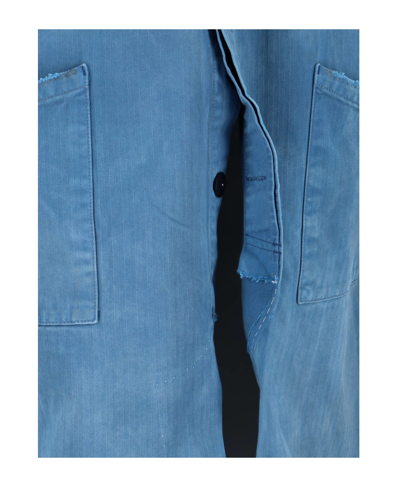 Maison Margiela Denim Trench Coat - Blue