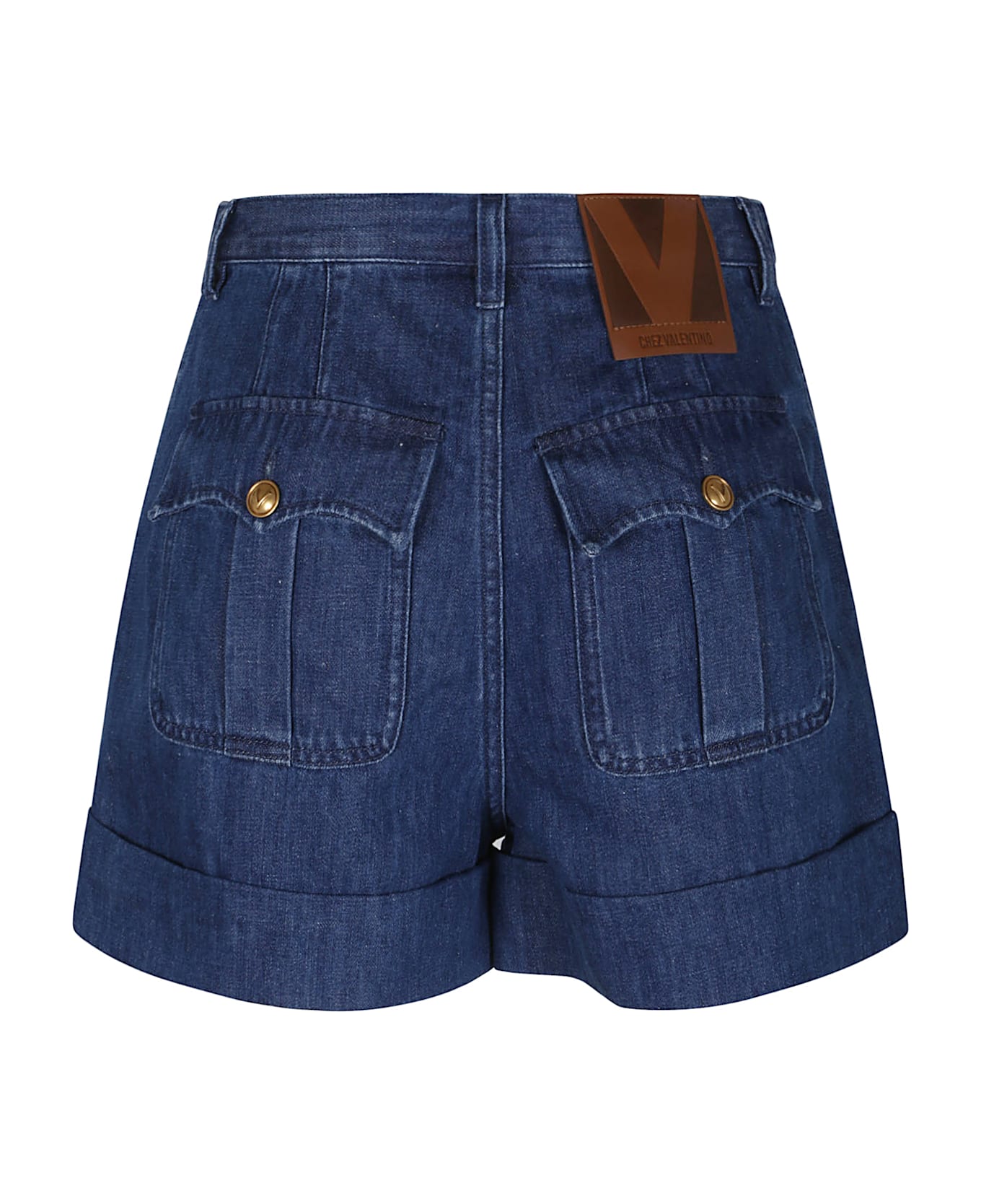 Valentino Garavani Short In Denim Solid - Medium Blue Denim