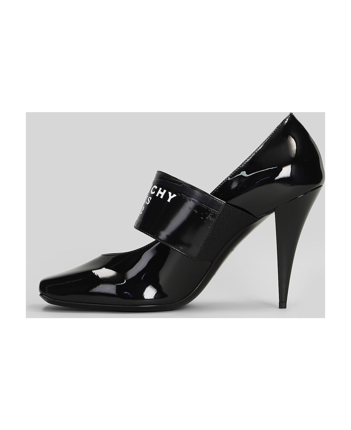 Givenchy Sliced Square Pumps In Black Patent Leather - black